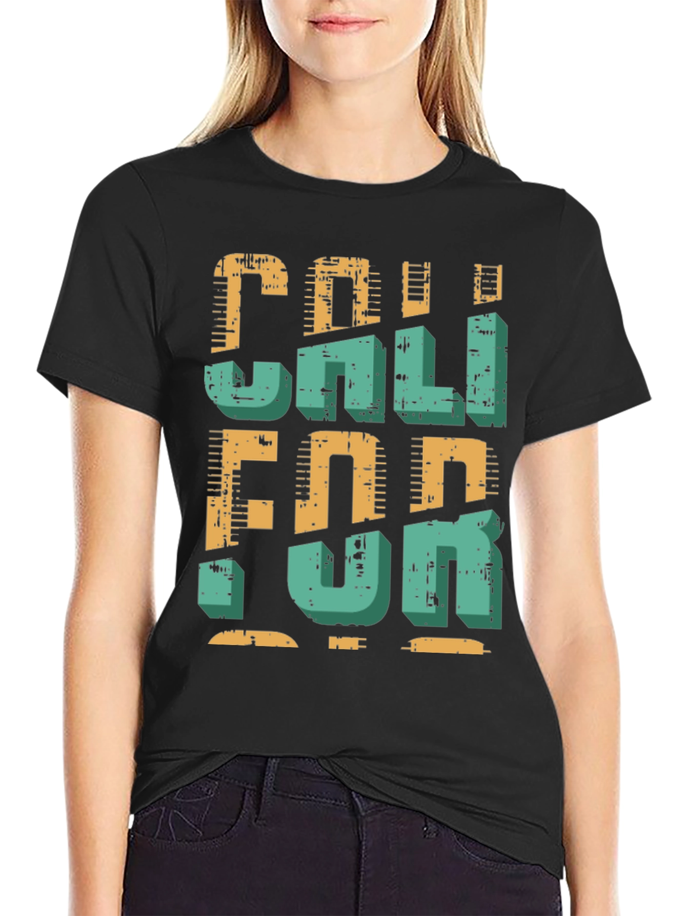 Black California Retro Graphic T-Shirt view 2