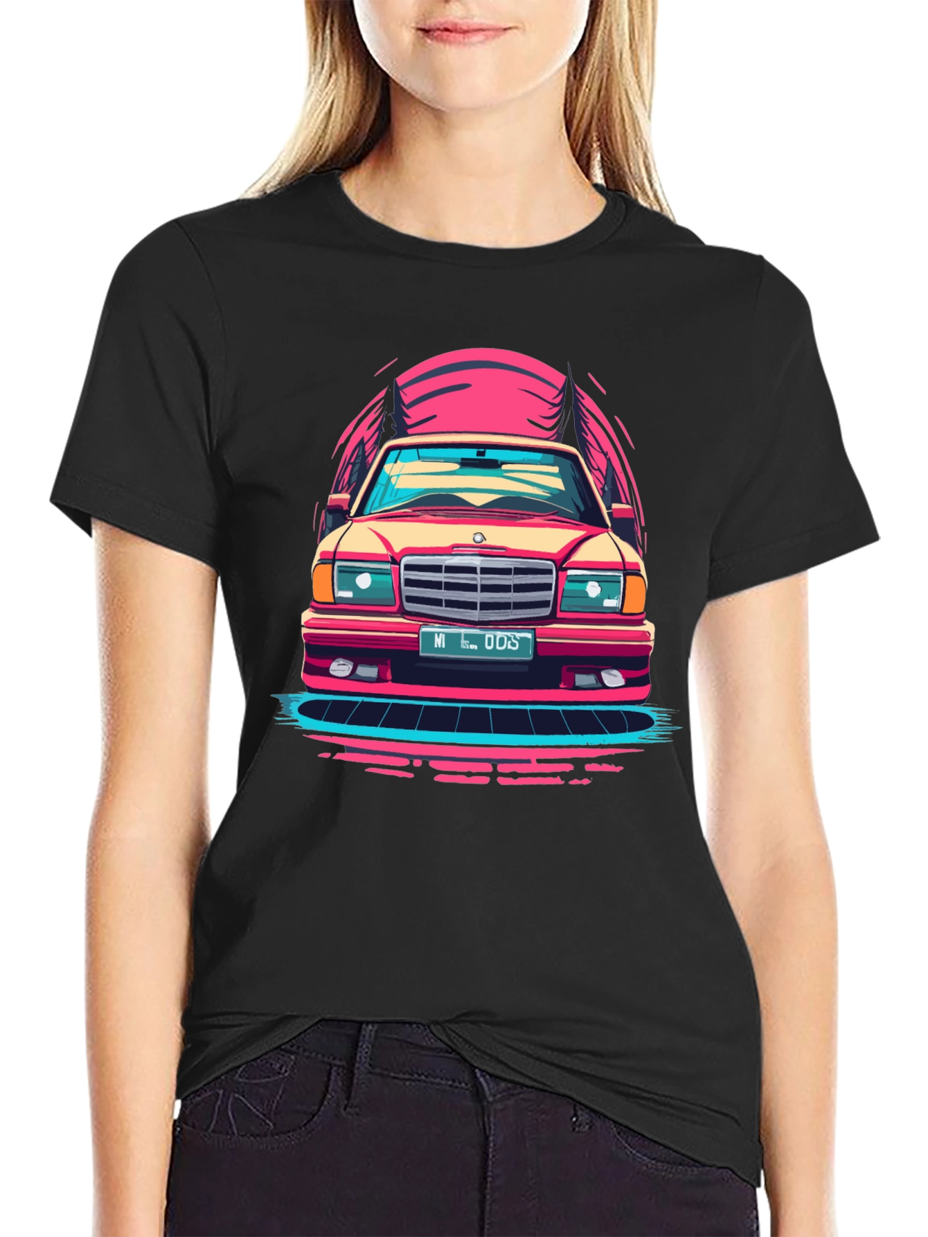 Black Retro Car Graphic T-Shirt - Classic Ride Design view 2