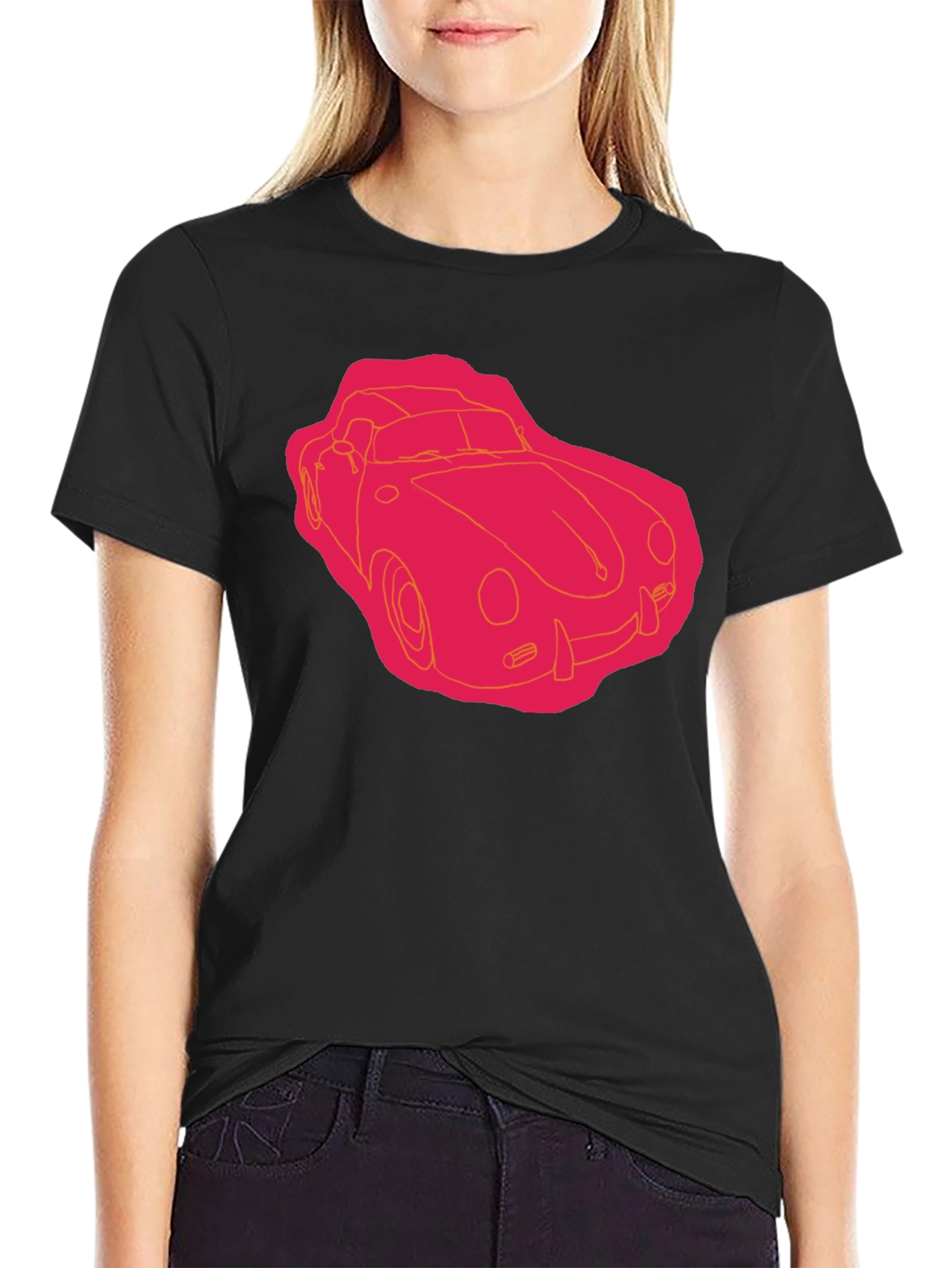 Black Retro Car Graphic Tee - Black view 2