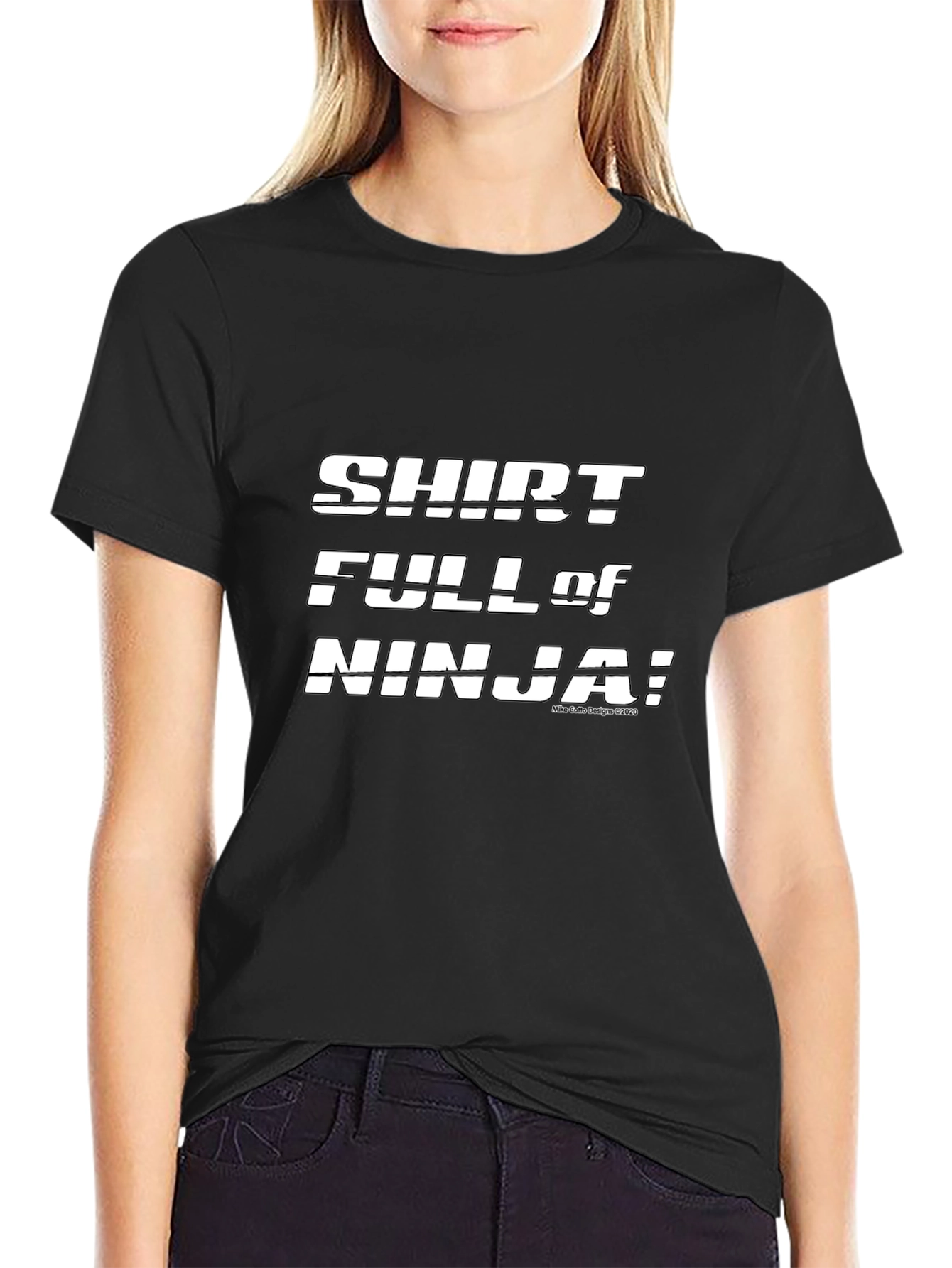 Black Shirt Full of Ninja! Graphic T-Shirt view 2