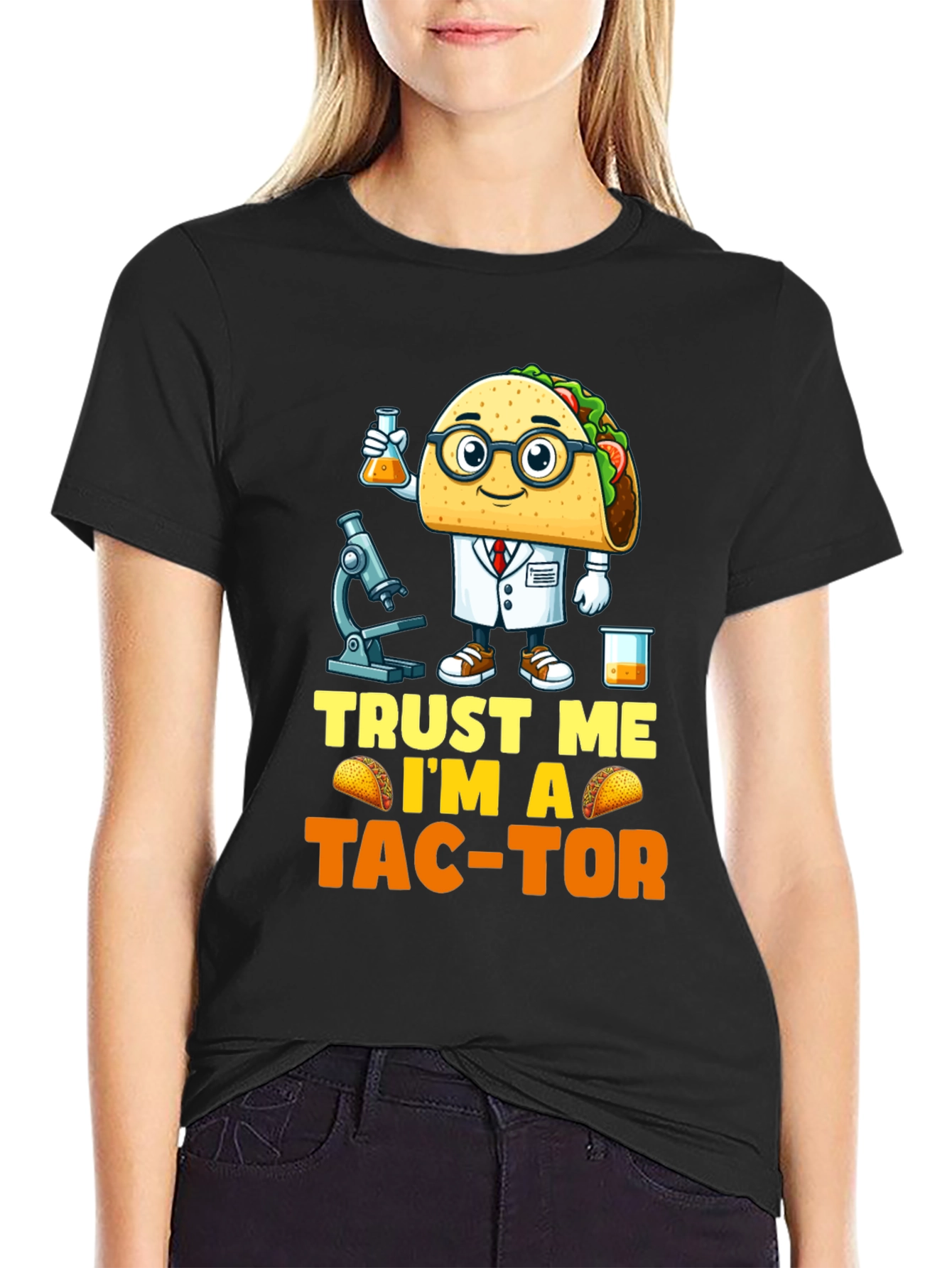 Black Trust Me I'm A Tac-Tor T-Shirt view 2