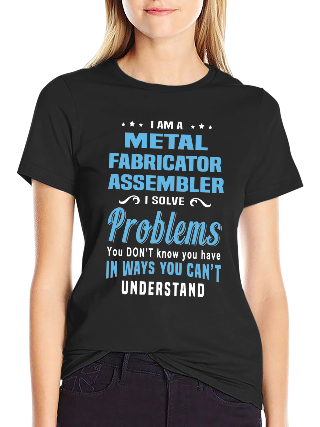 Black Metal Fabricator Assembler Funny T-Shirt view 2