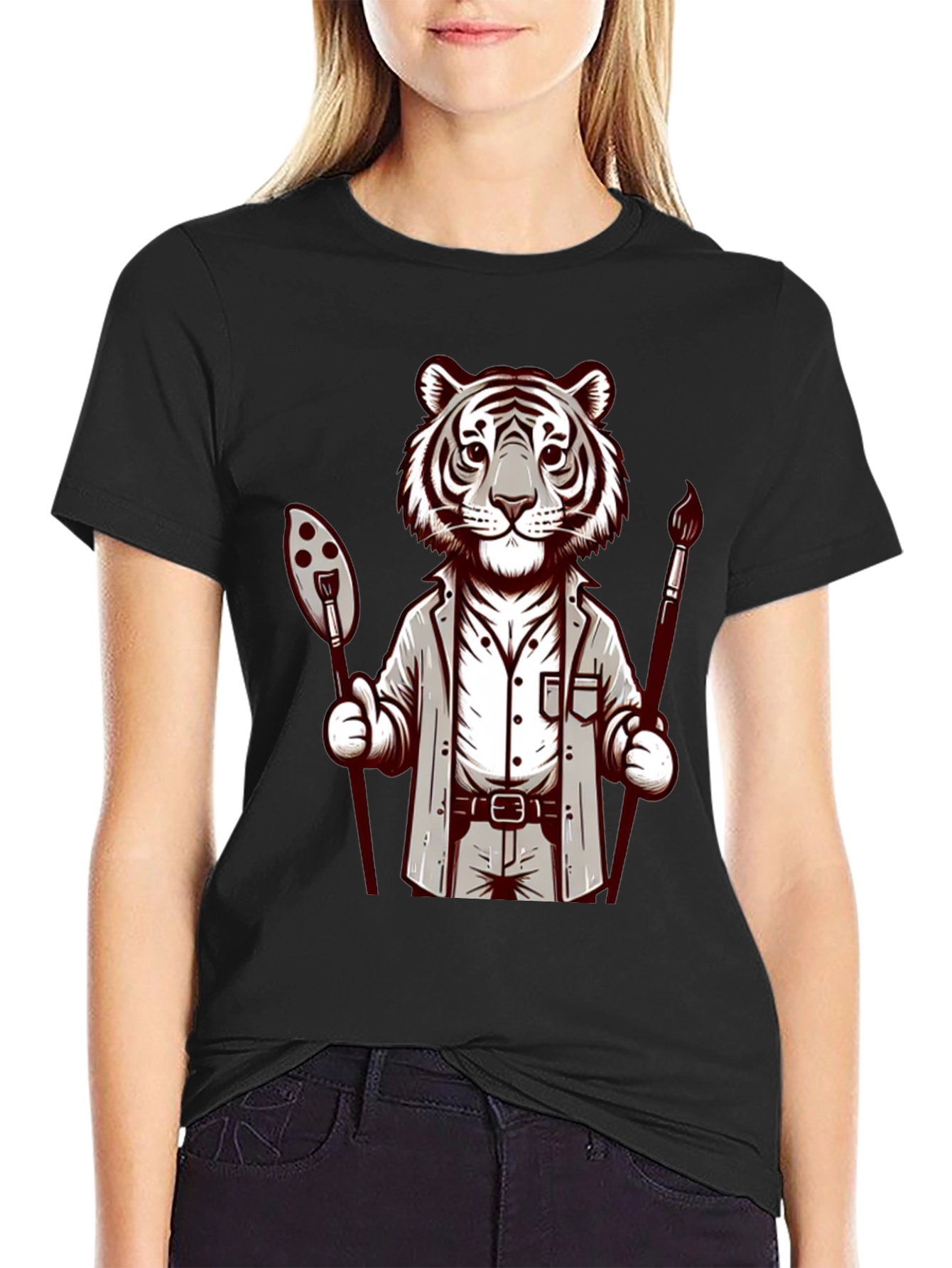 Black Tiger Artist Graphic Tee - Unique Design view 2