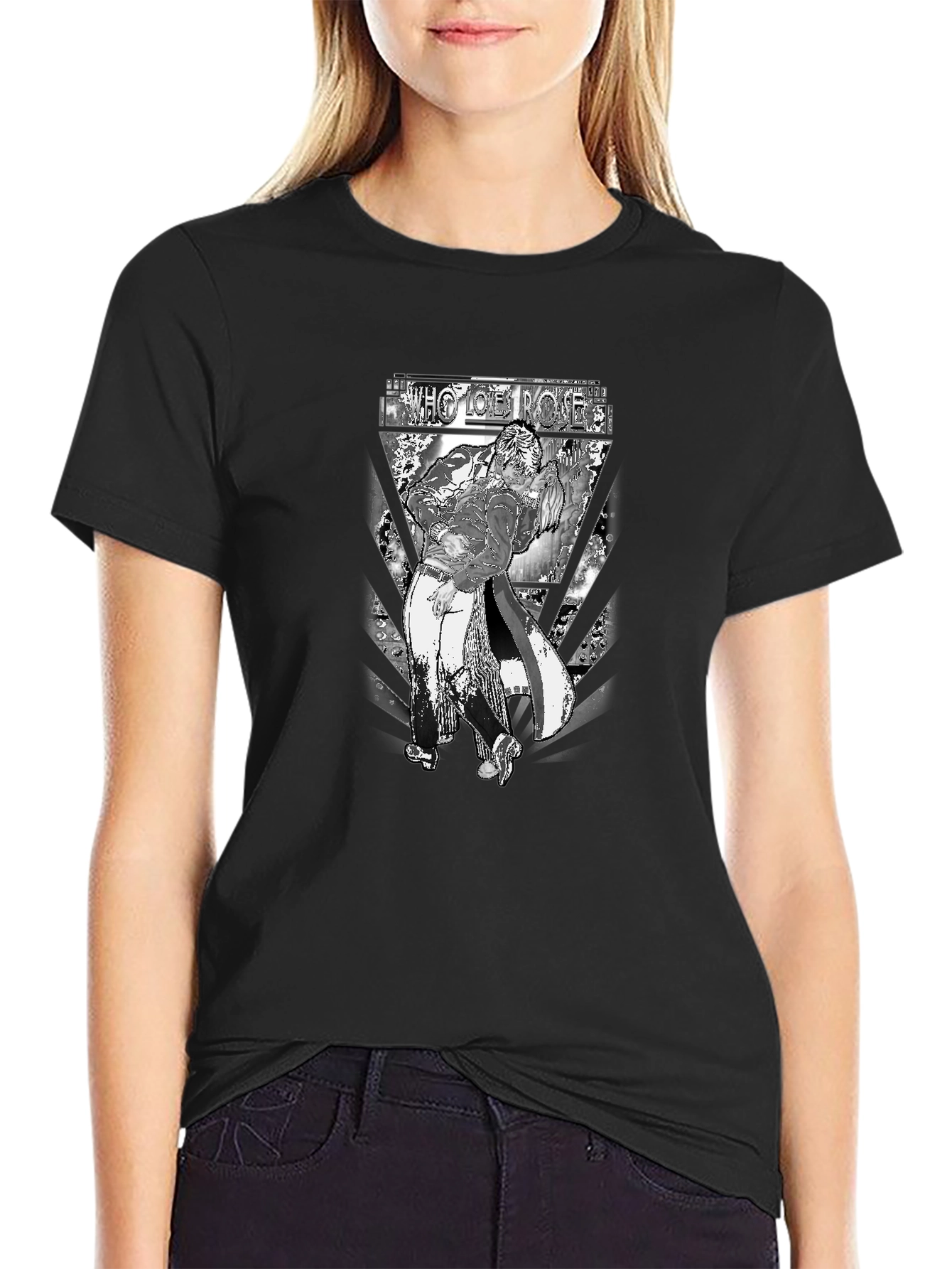 Black Who Joe Roses Graphic Tee - Black view 2