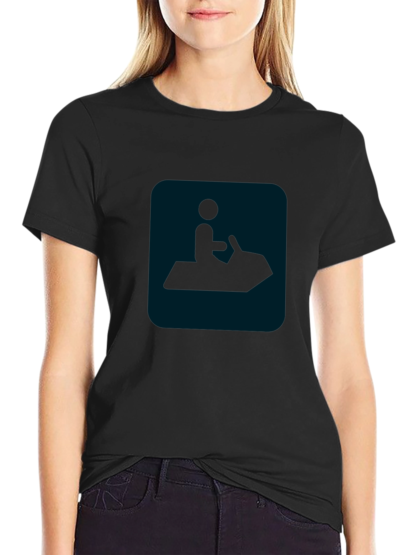 Black Black T-Shirt with Jet Ski Graphic view 2