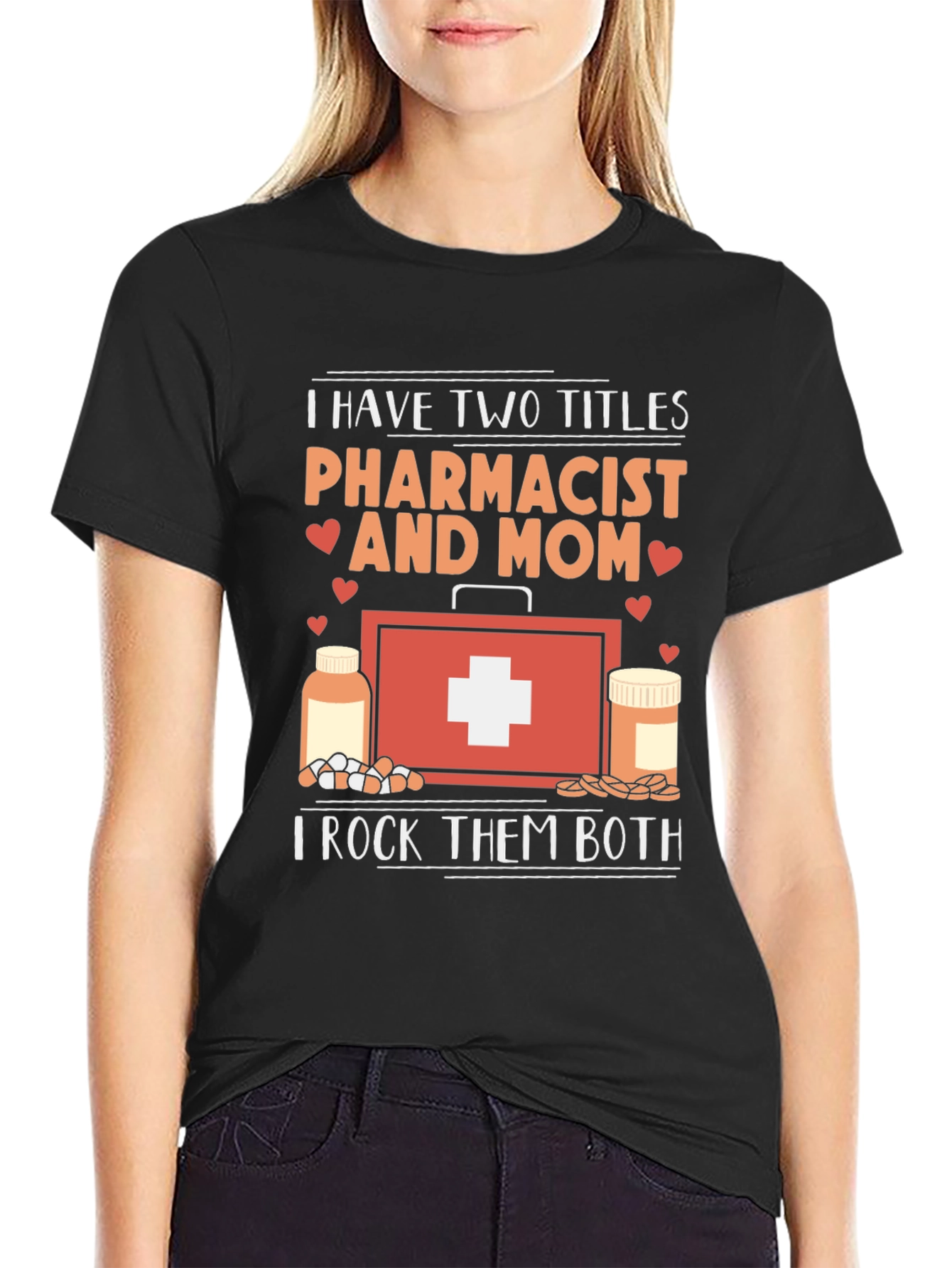 Black Pharmacist Mom T-Shirt - Two Titles, Rocks Them Both! view 2
