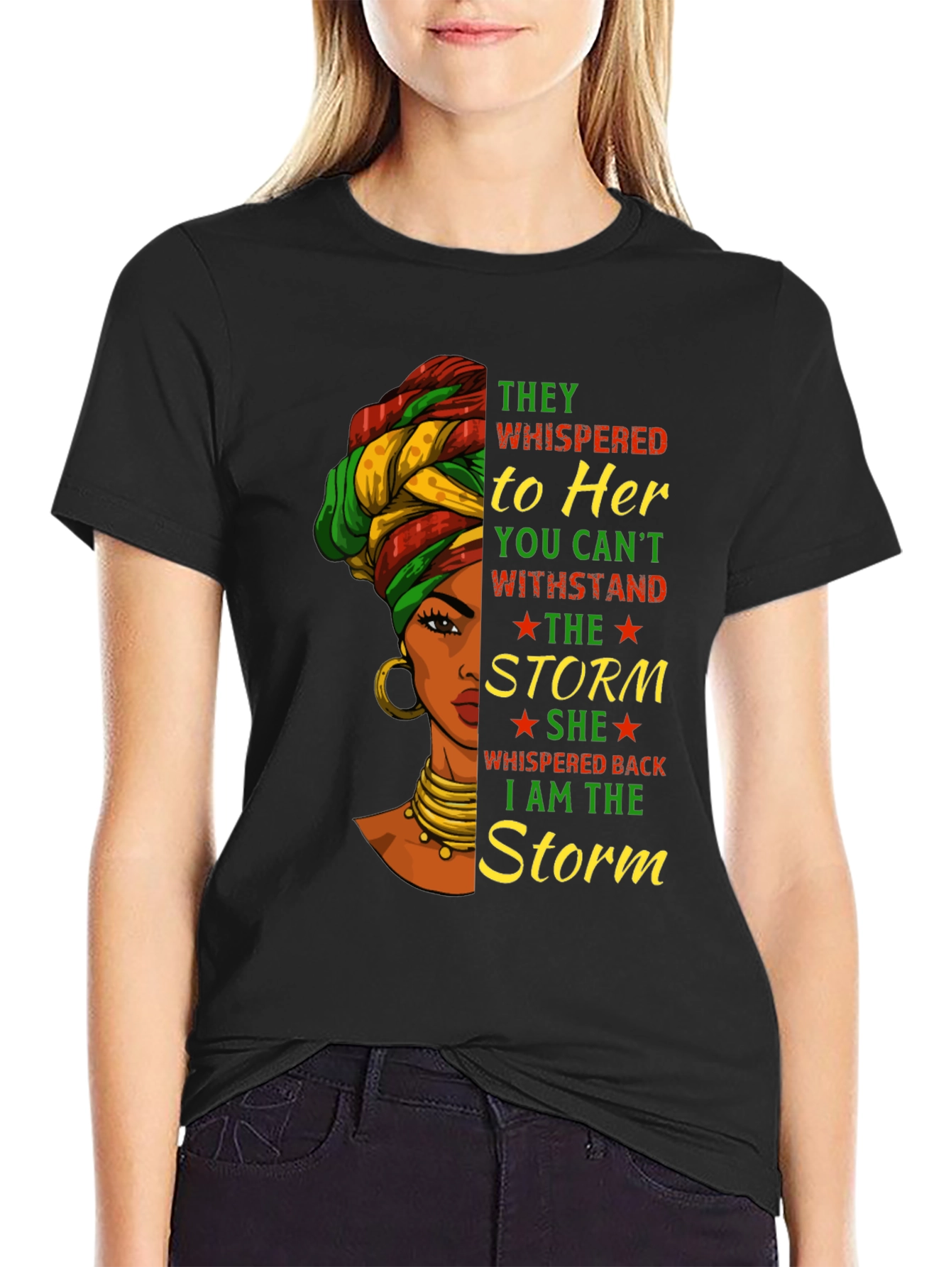 Black I am the Storm Graphic T-Shirt view 2