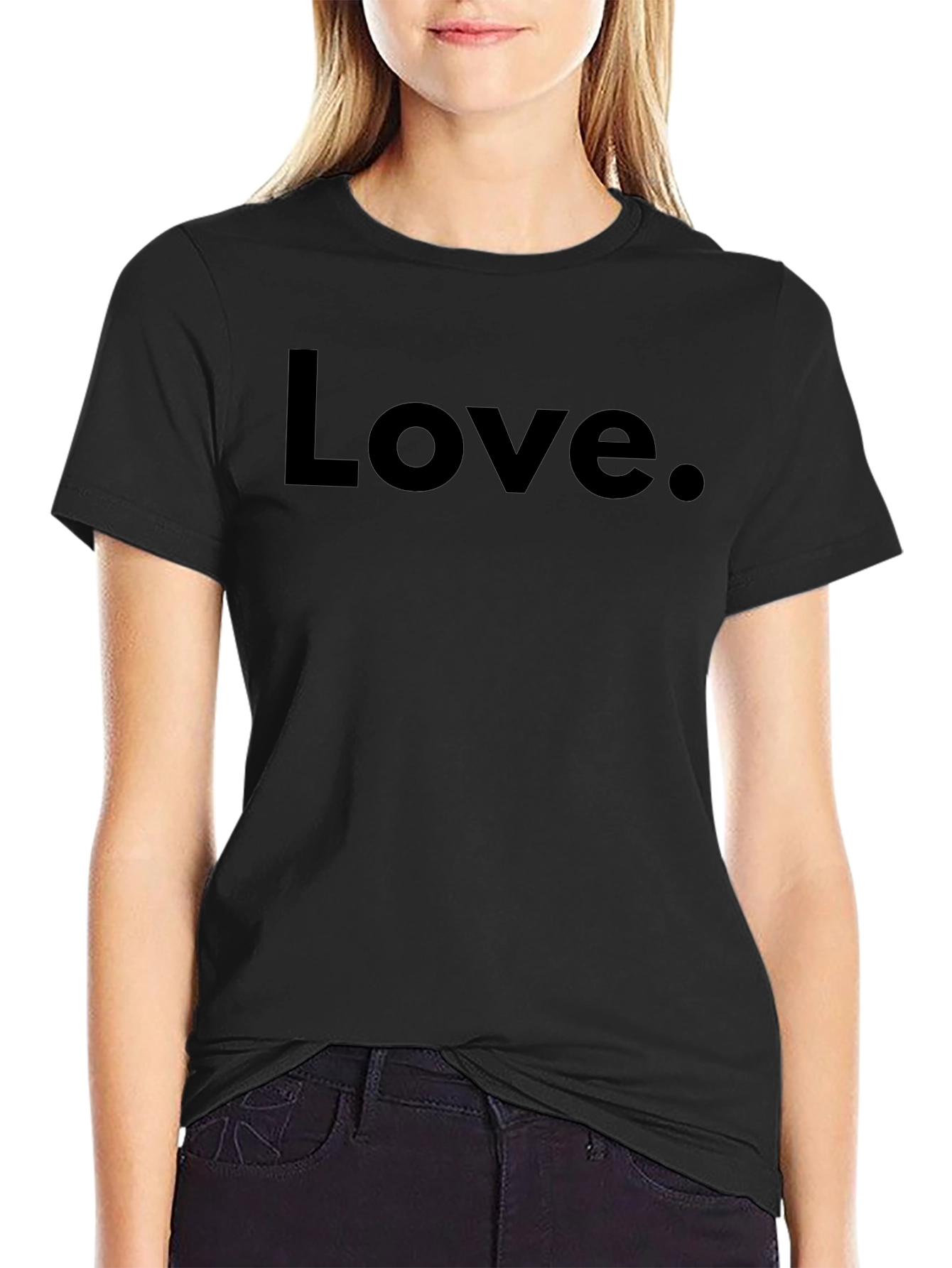 Black Love. Black T-Shirt - Minimalist Graphic Tee view 2