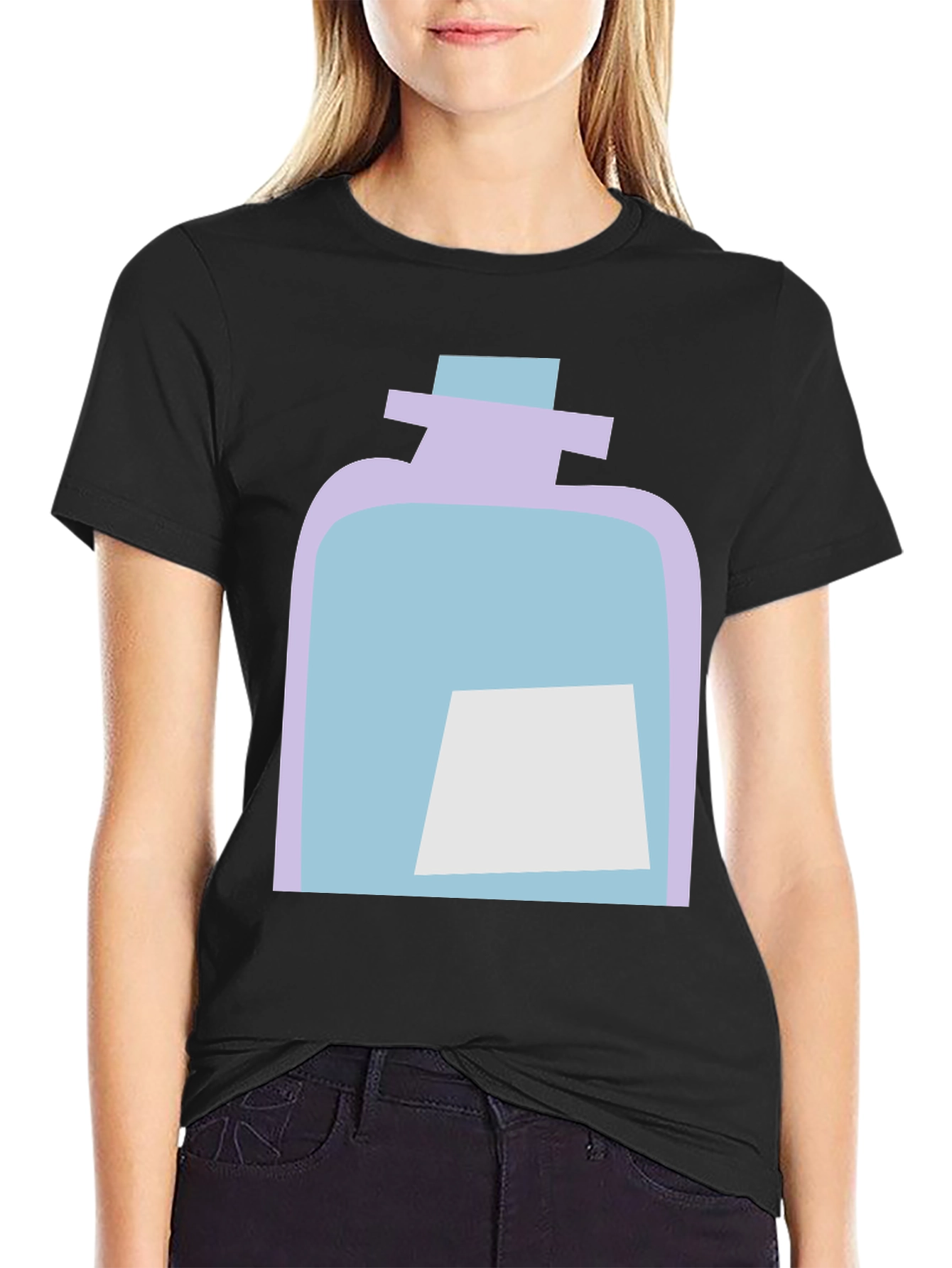 Black Potion Bottle Graphic Tee - Casual Black T-Shirt view 2