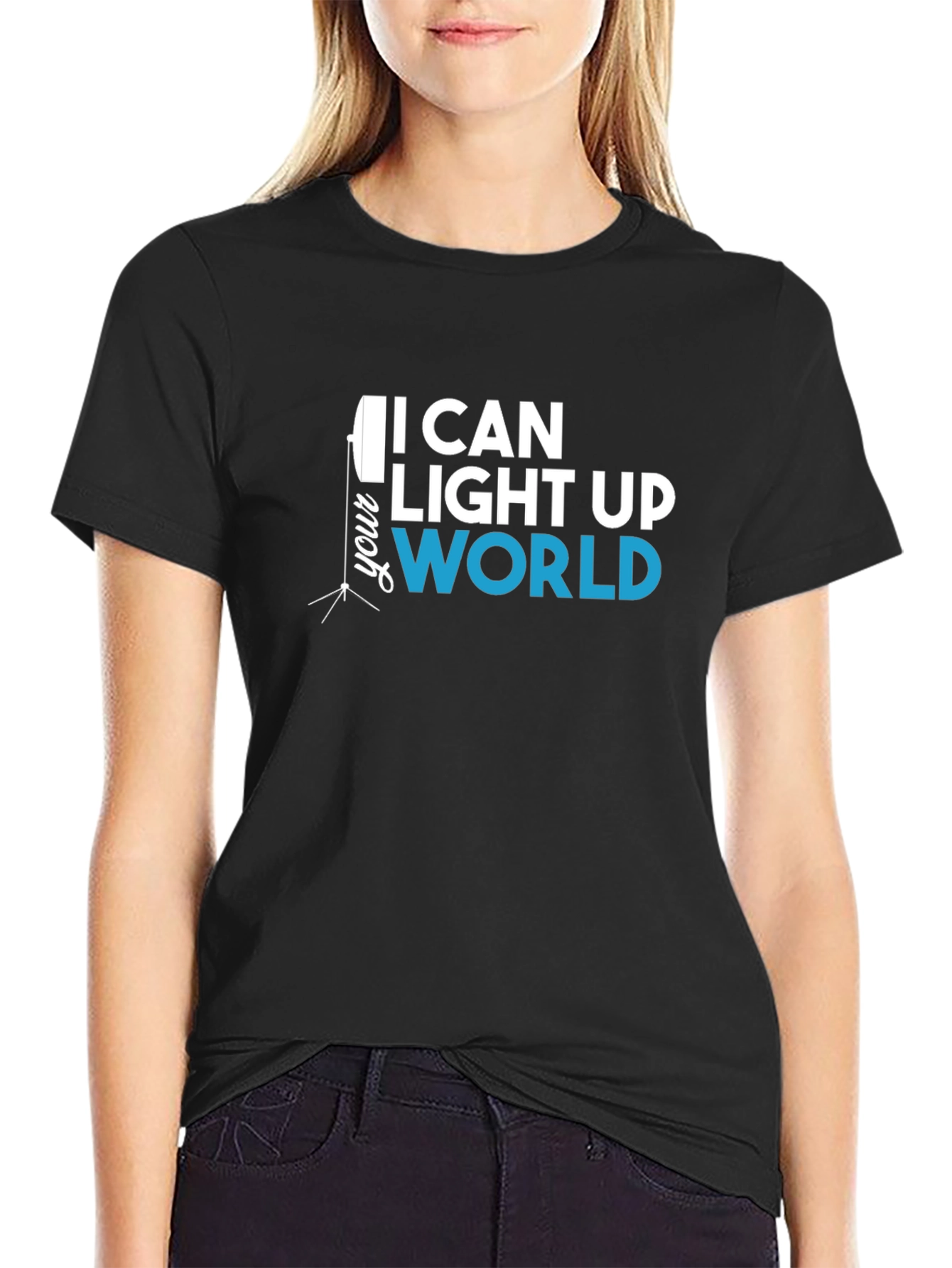 Black I Can Light Up Your World - Graphic T-Shirt view 2
