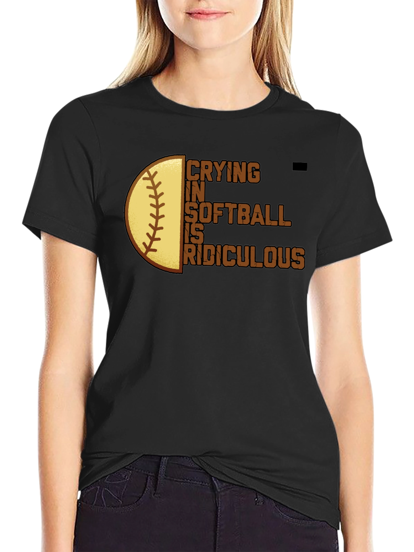 Black Crying in Softball is Ridiculous T-Shirt view 2