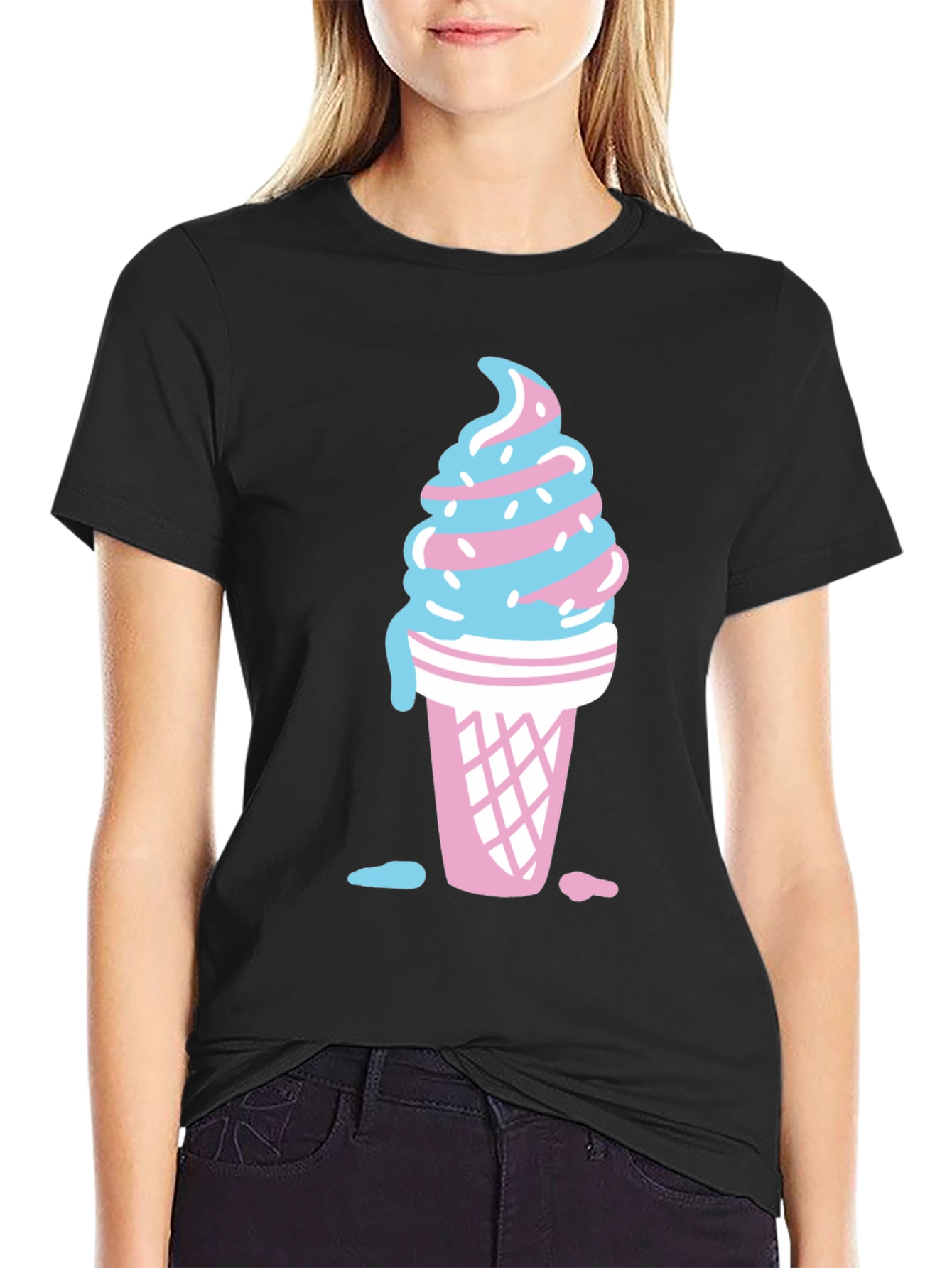 Black Ice Cream Cone T-Shirt view 2
