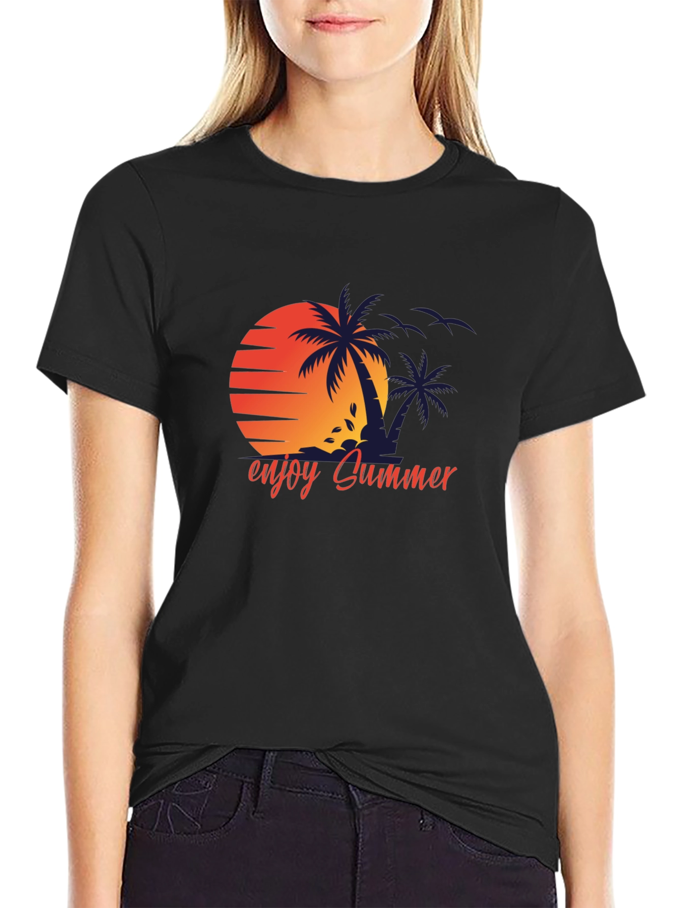 Enjoy Summer Black T-Shirt - 2