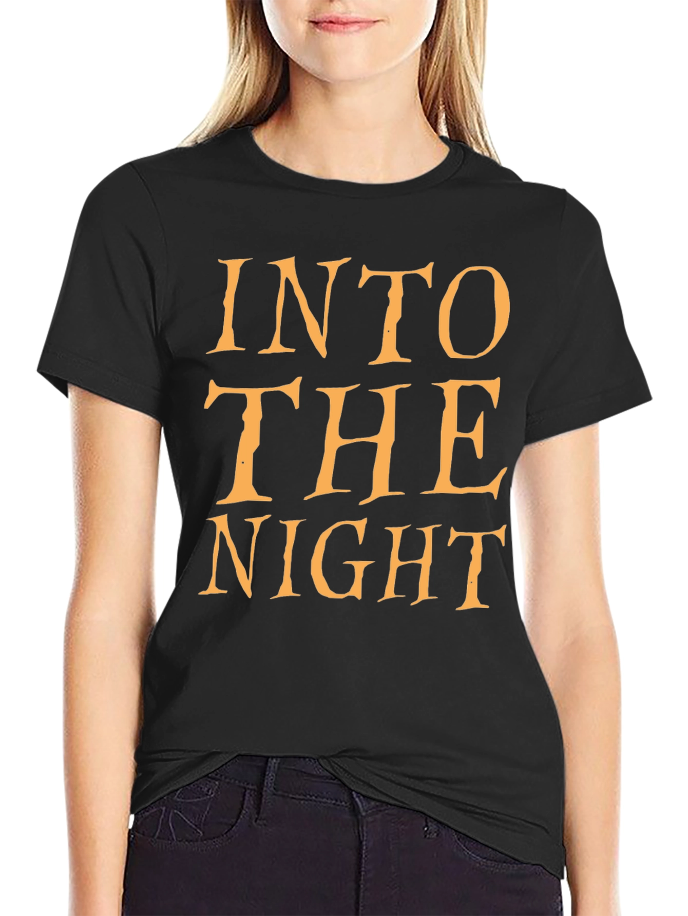 Black Into The Night Black Graphic T-Shirt view 2