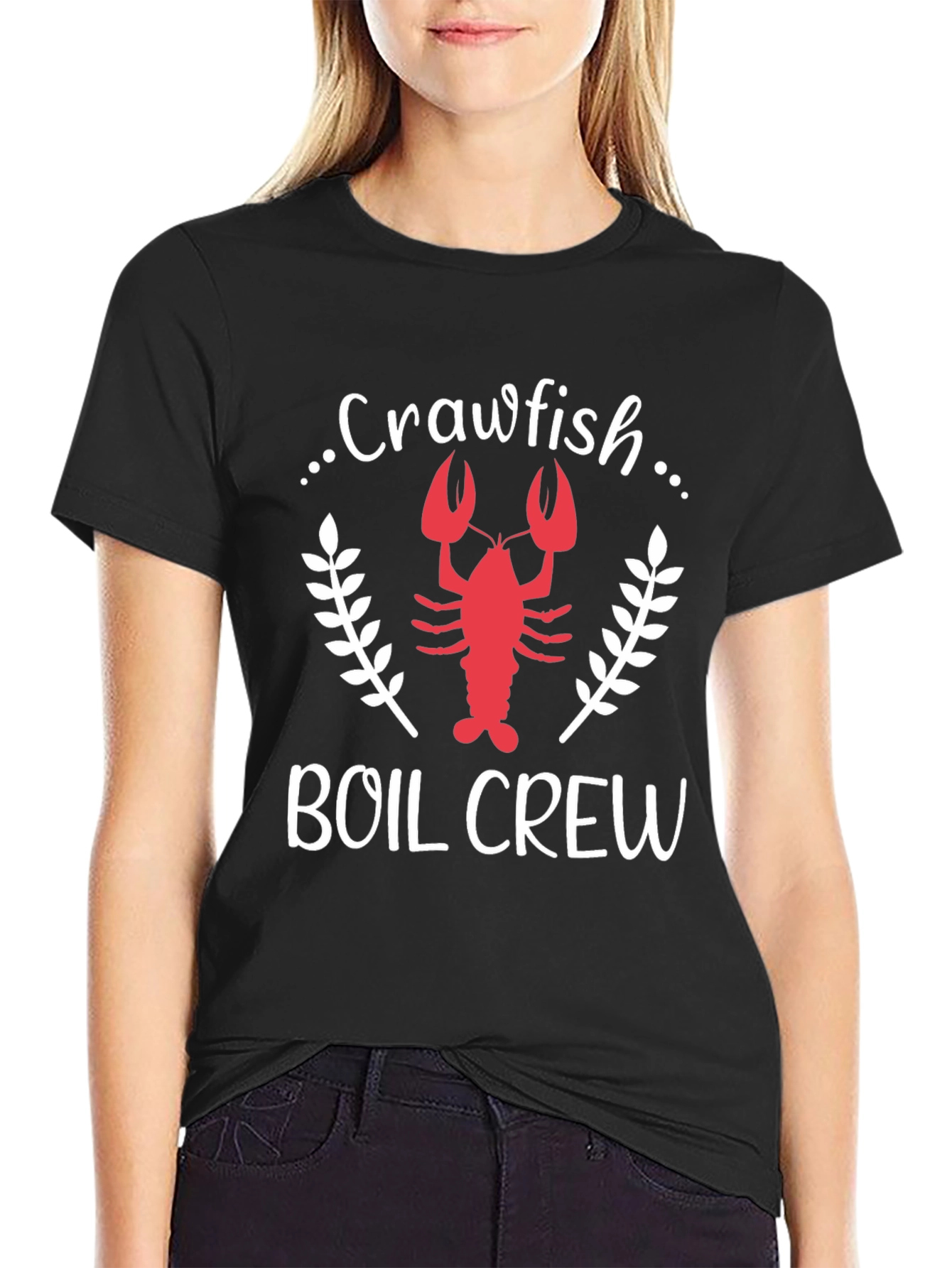 Black Crawfish Boil Crew T-Shirt view 2