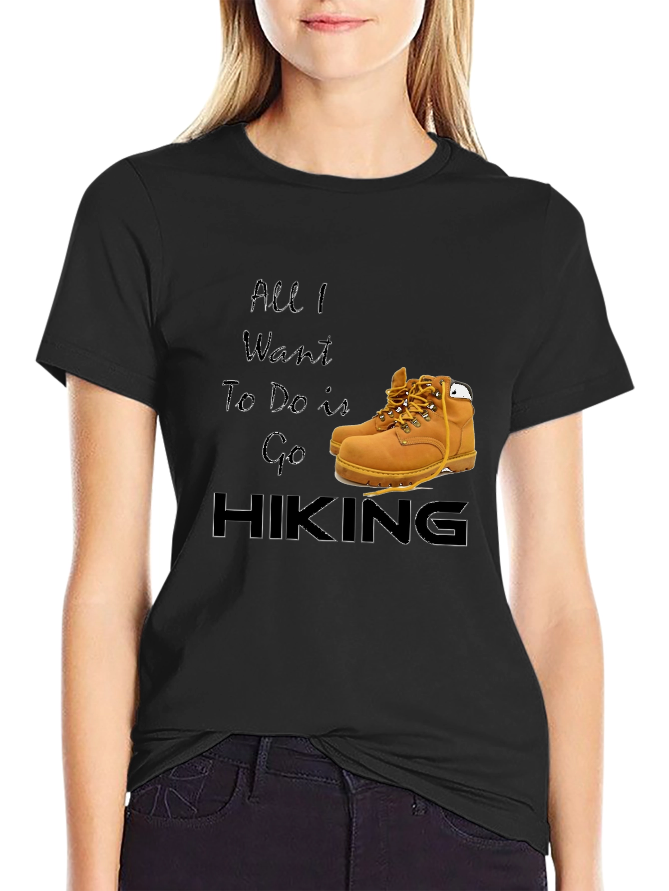 Black Hiking Lover's T-Shirt - Adventure Awaits! view 2