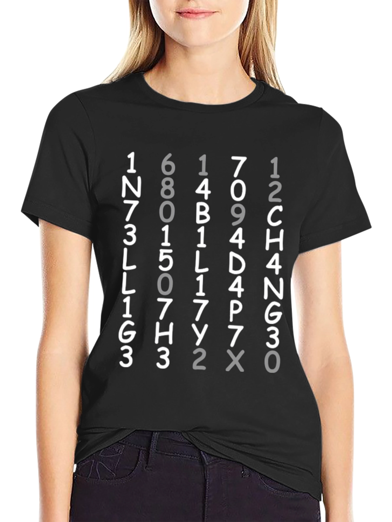 Black Numerology T-Shirt - Intellectual Design Tee view 2