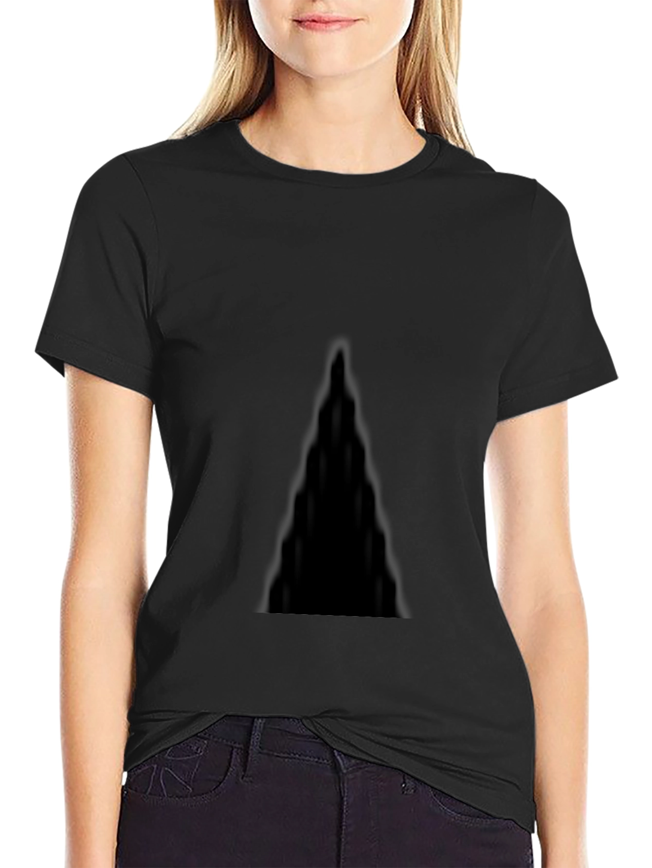Black Men's Solid Black Crew Neck T-Shirt view 2