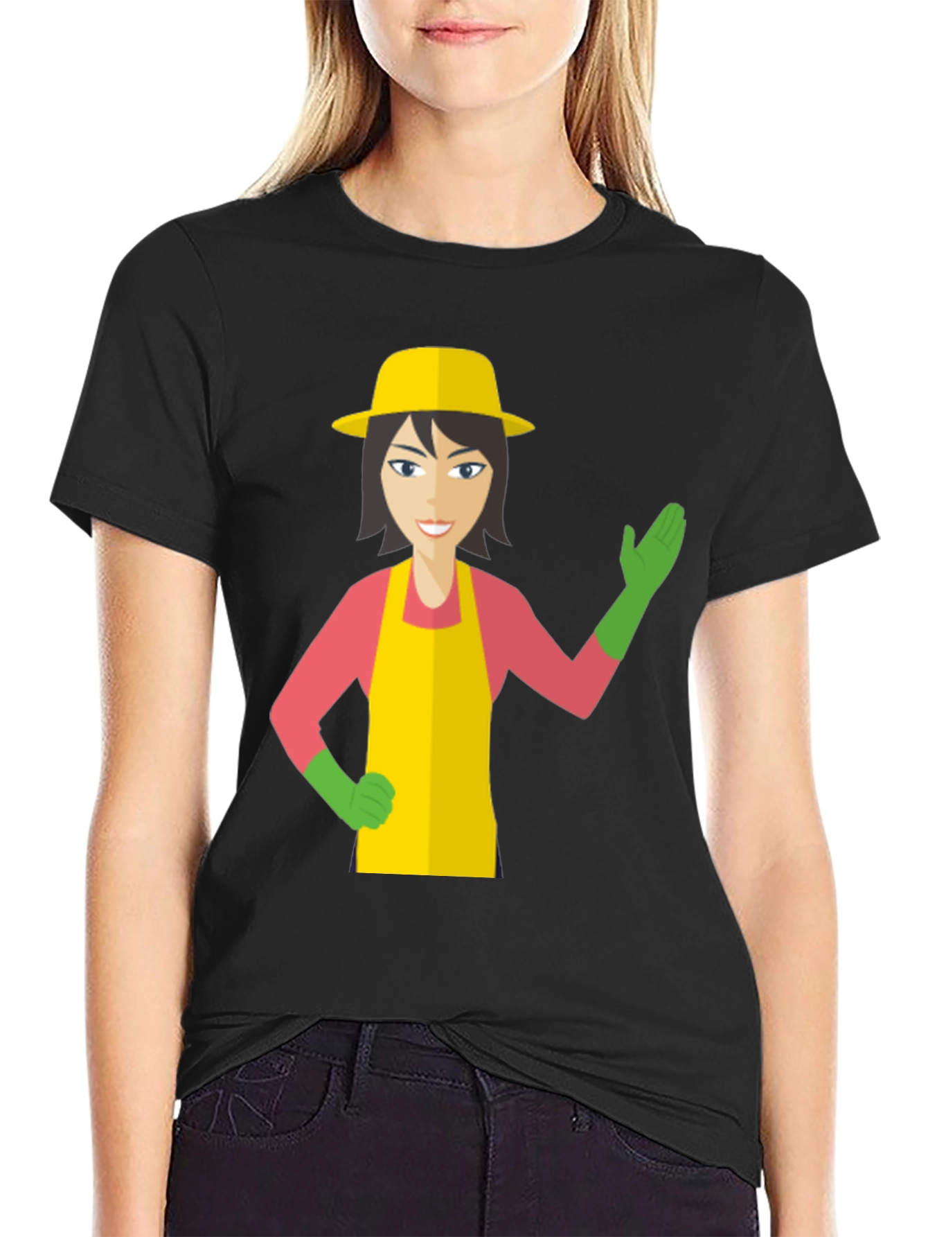 Black Gardener Graphic Tee - Unique Cartoon Design view 2