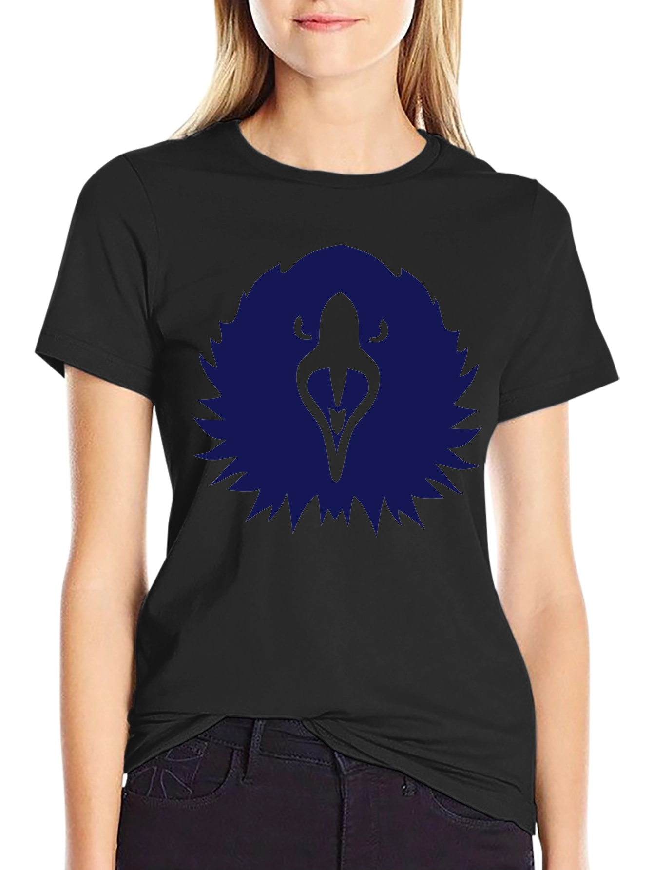 Black Abstract Eagle Graphic Tee - Black view 2