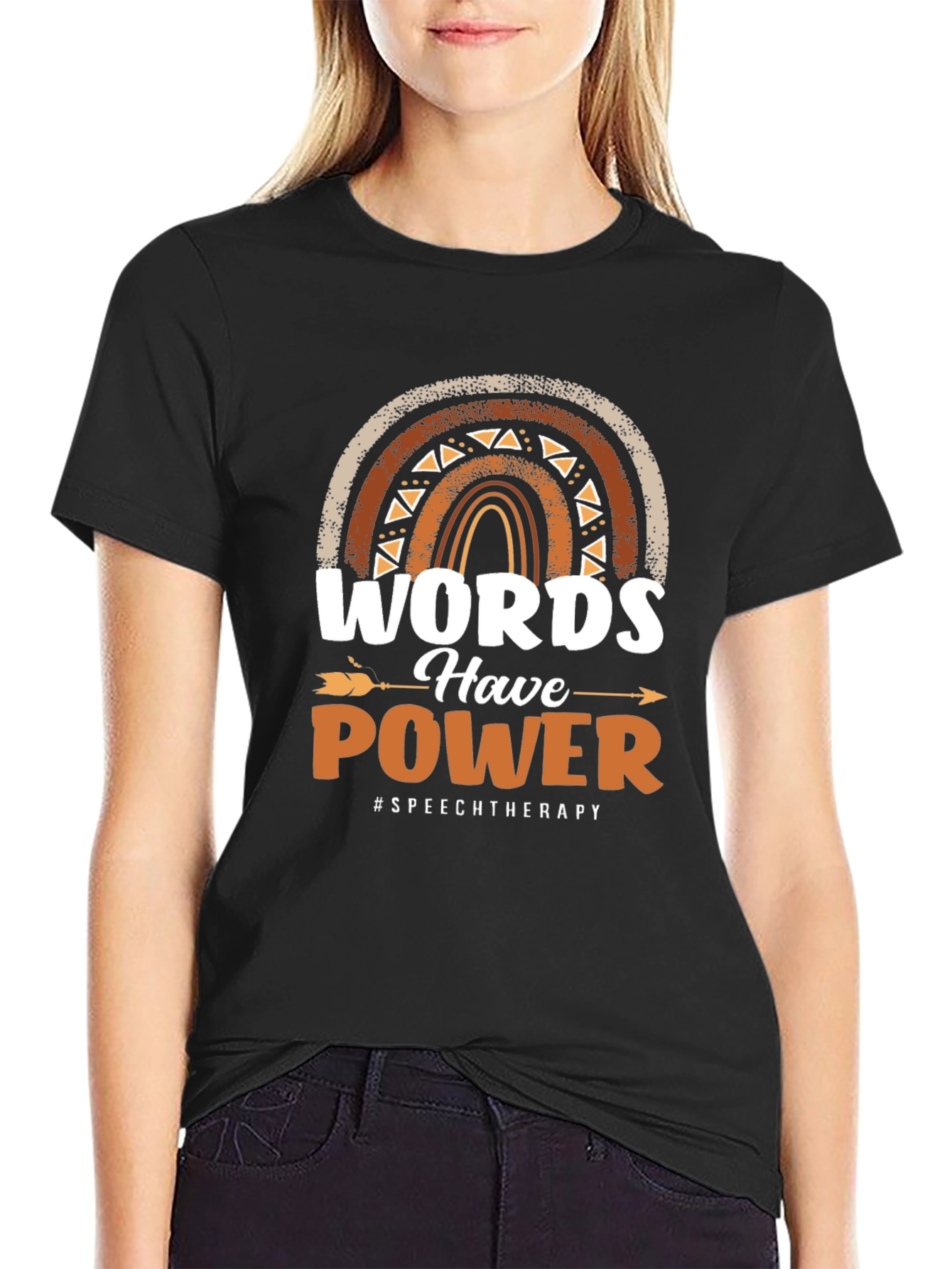 Black Words Have Power Speech Therapy T-Shirt view 2