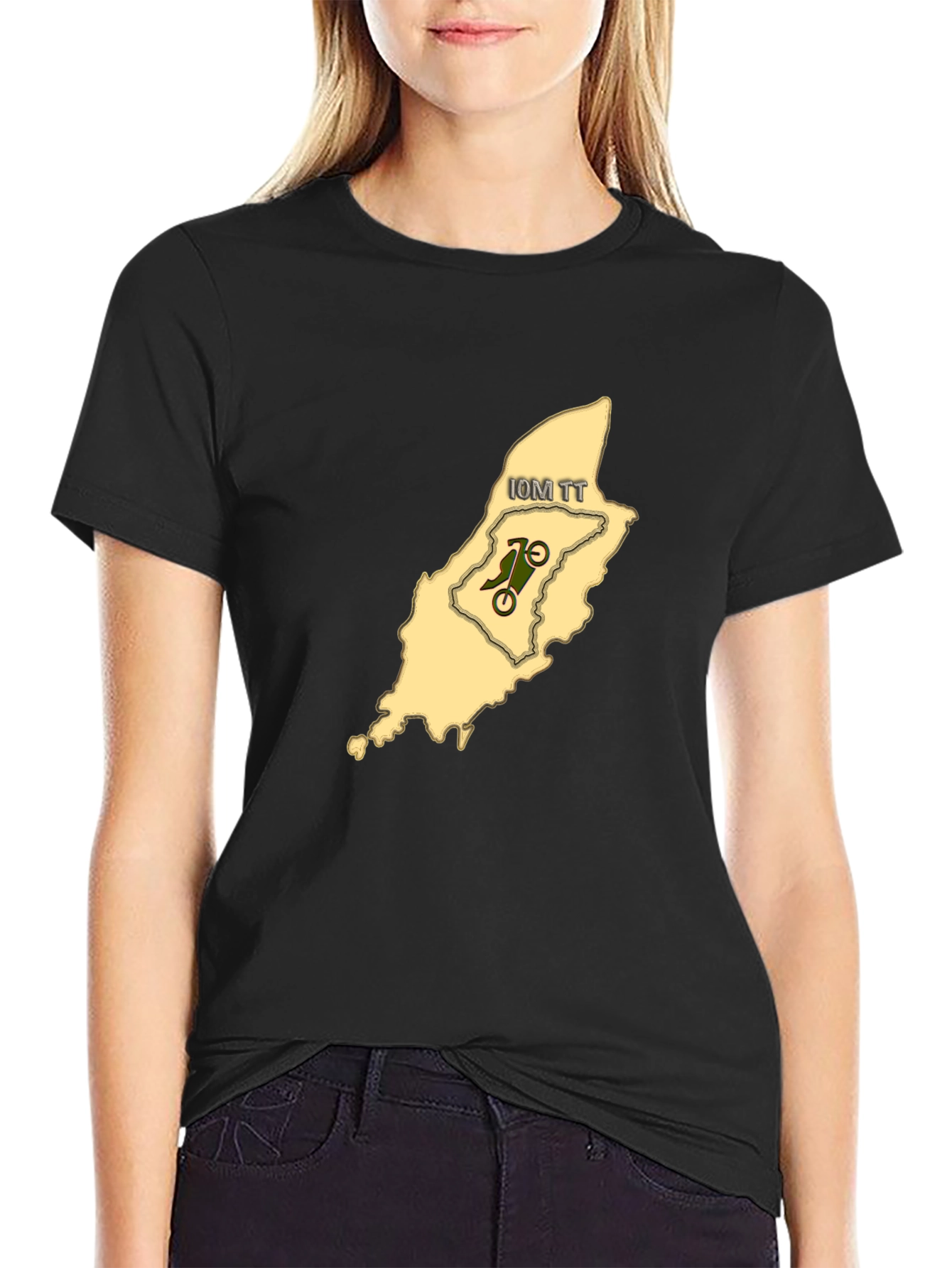 Black Isle of Man TT Black T-Shirt - Motorcycle Racing view 2