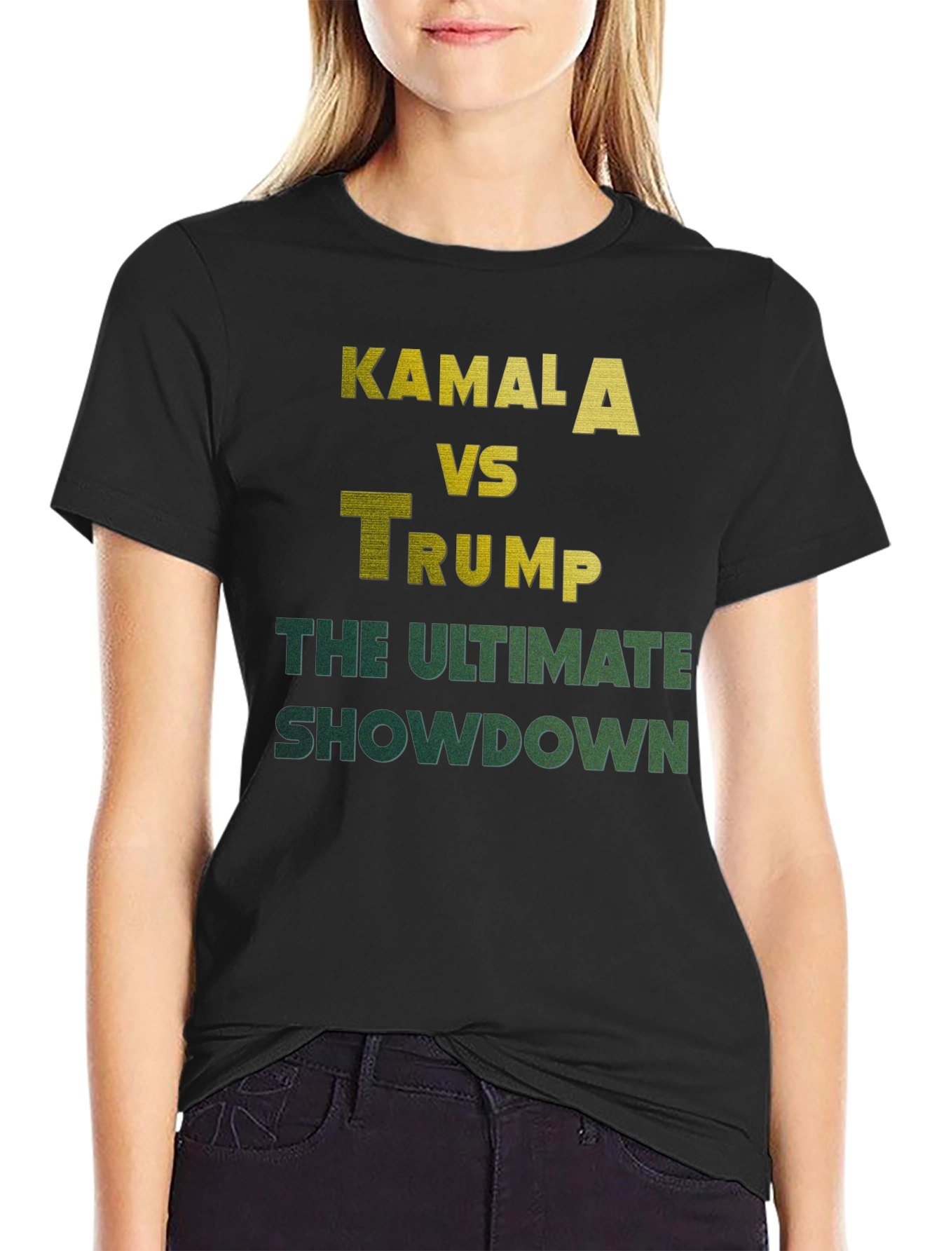 Black Kamala vs Trump T-Shirt: The Ultimate Showdown Tee view 2