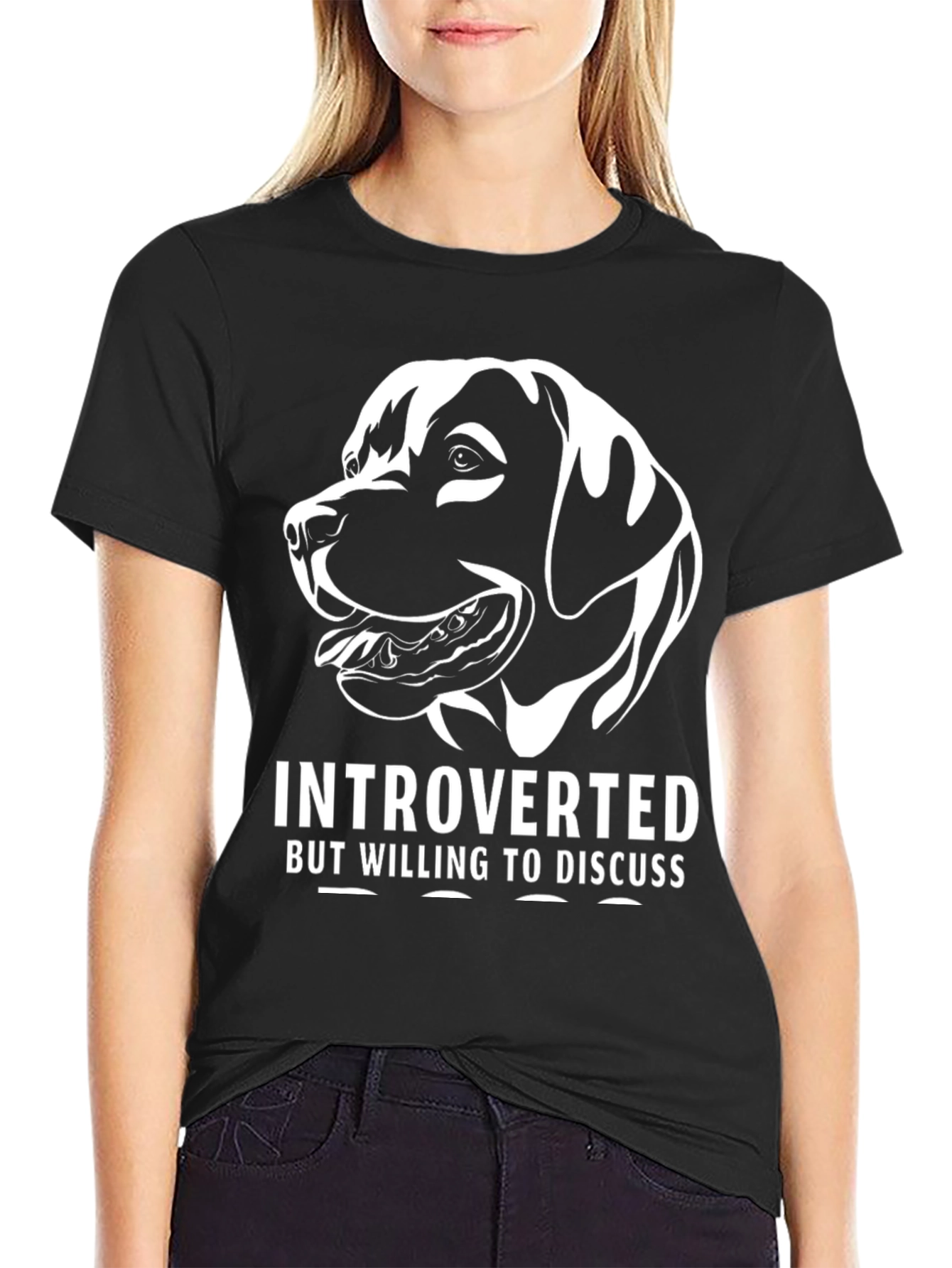 Black Introverted Dog T-Shirt - Black view 2