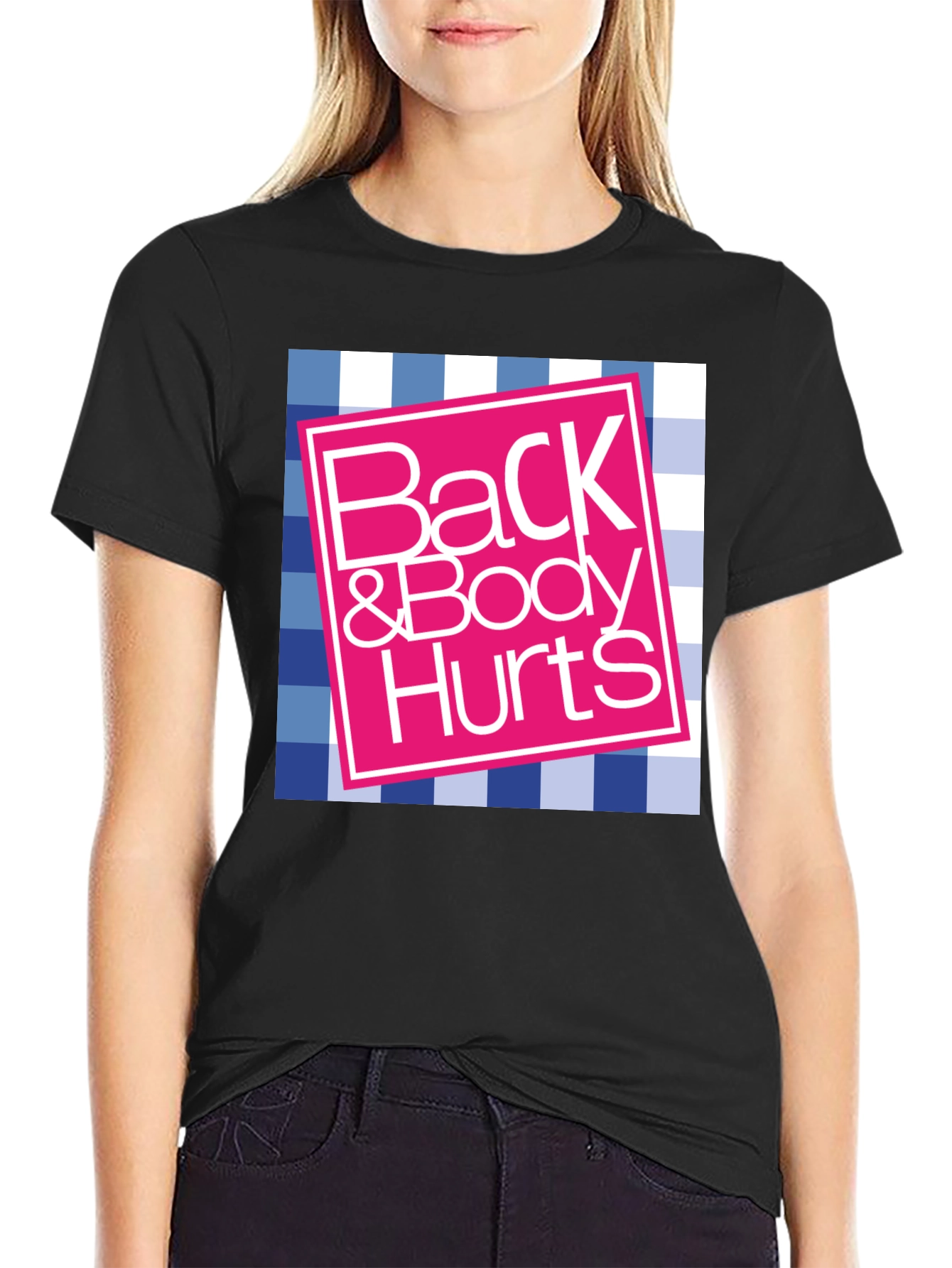 Black Back & Body Hurts Graphic Tee view 2