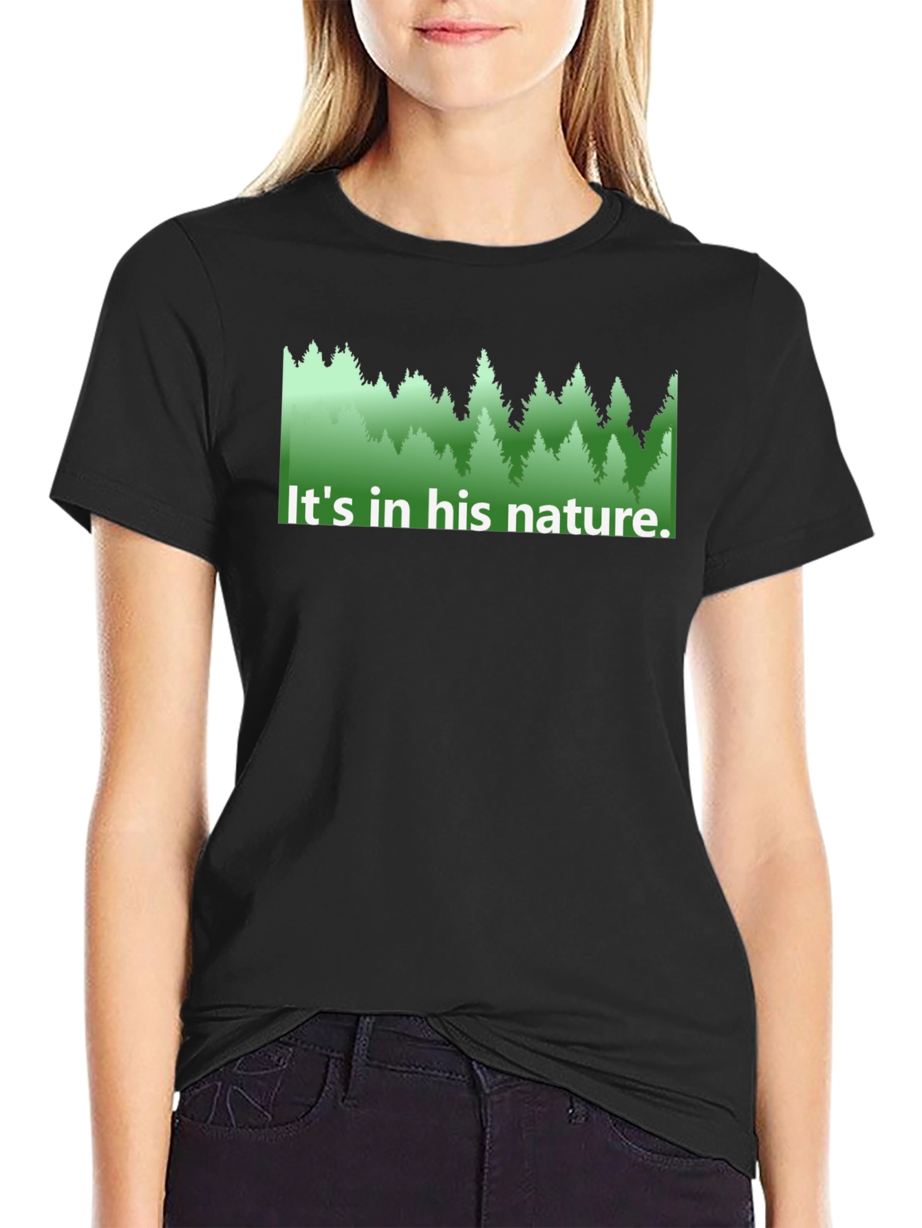Black Nature Lover's Tee - "It's in his nature." view 2