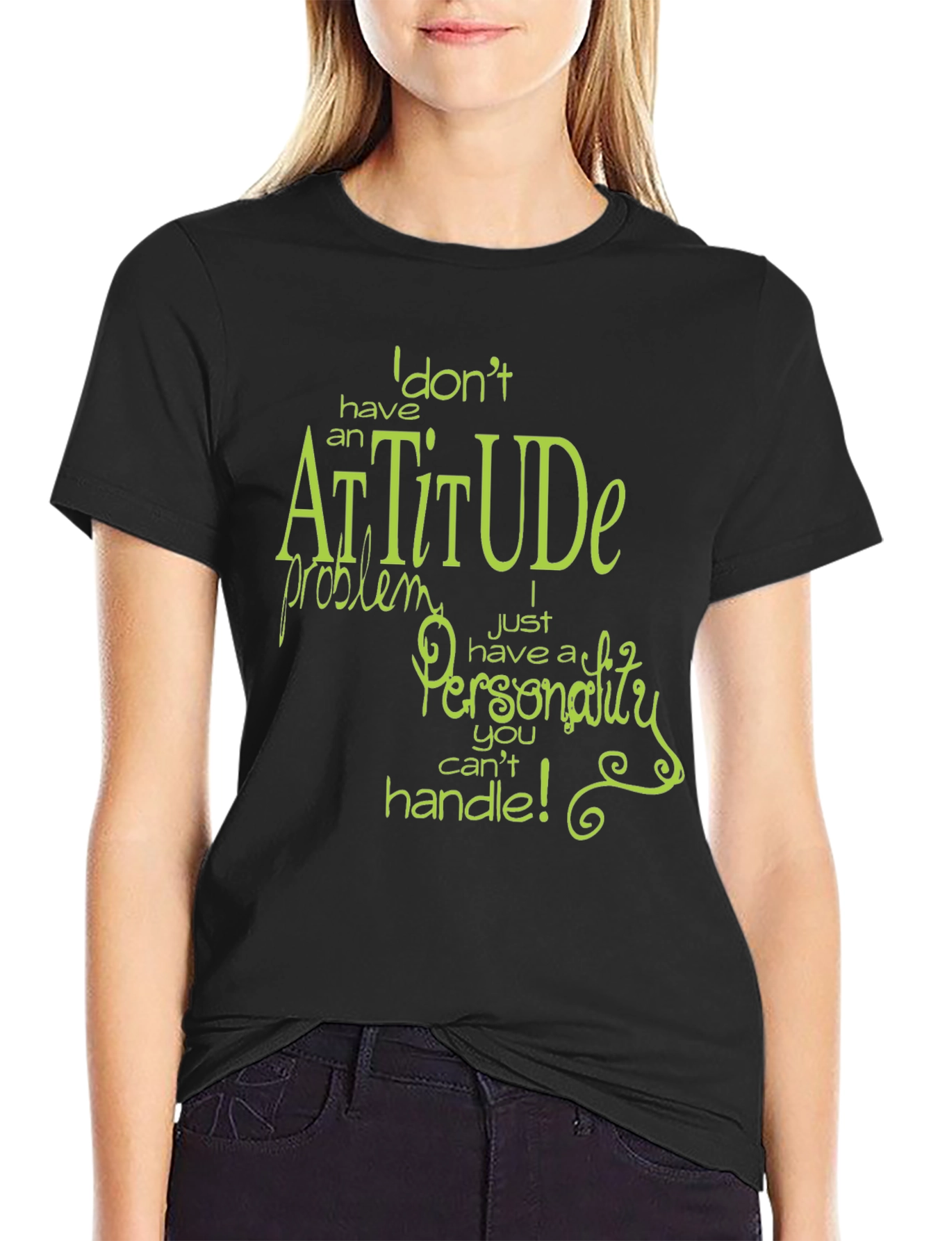 Black Sarcastic Attitude Funny Graphic Tee view 2