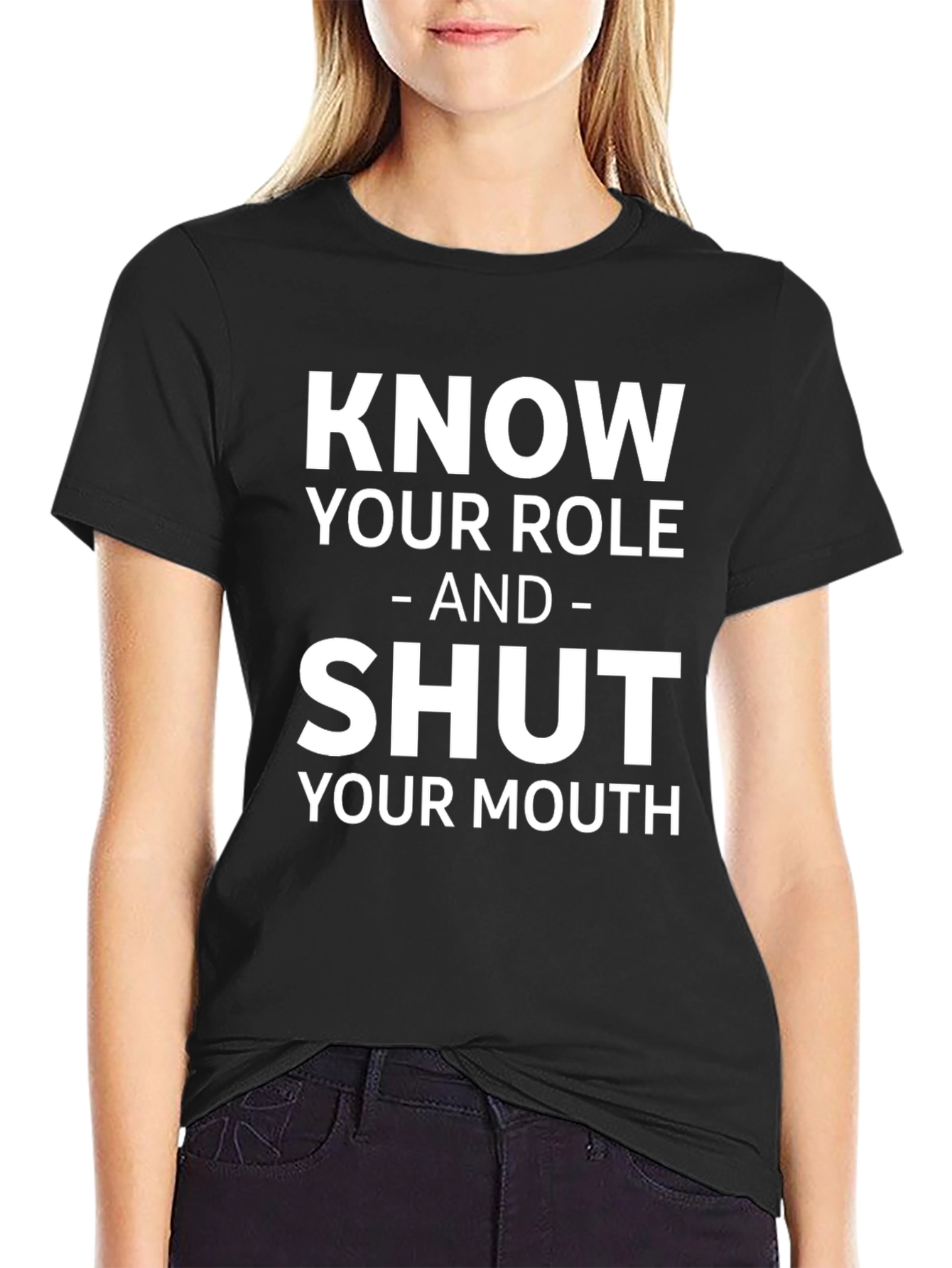 Black Know Your Role Graphic T-Shirt view 2