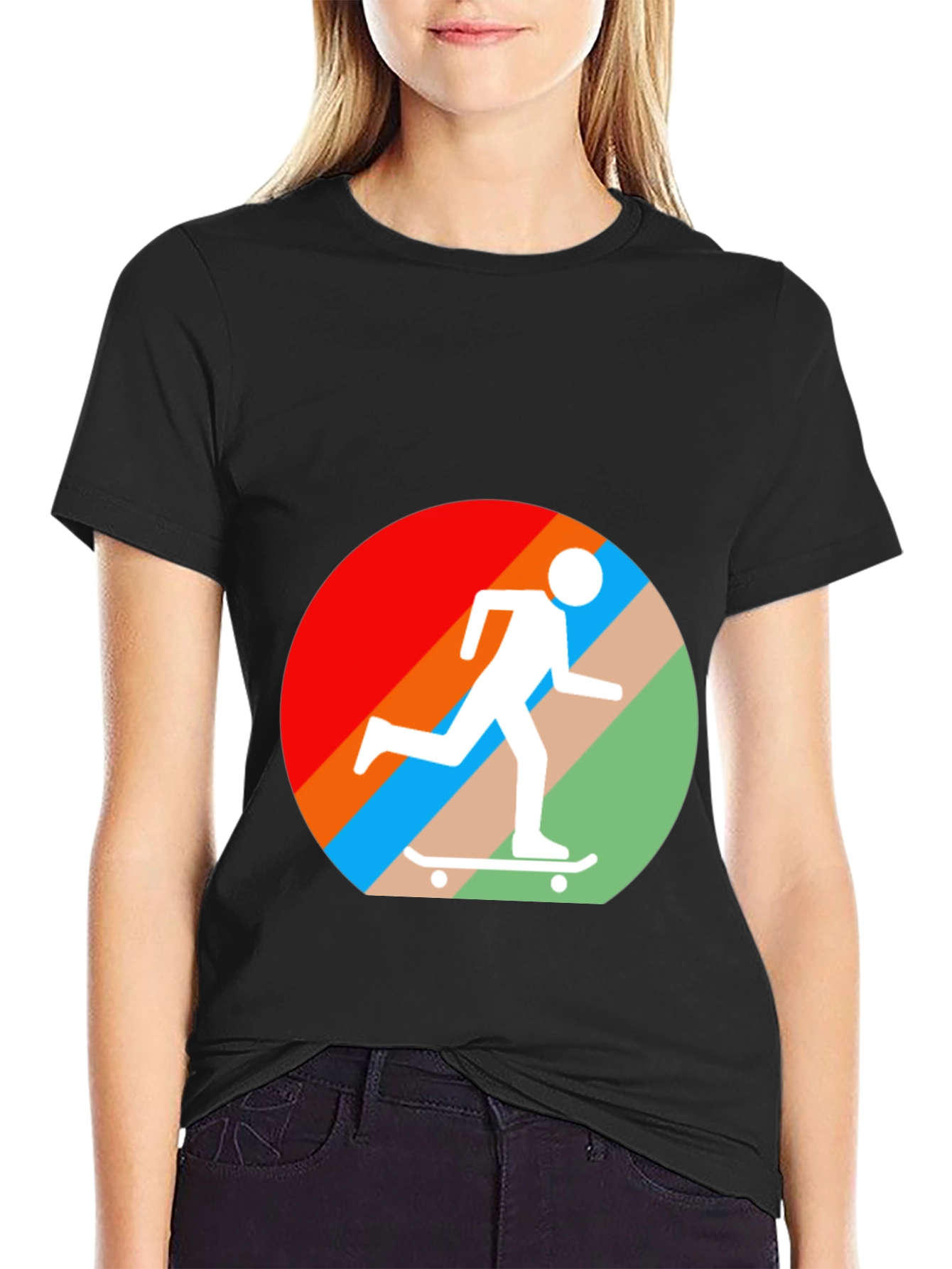 Black Retro Skater T-Shirt - Stylish Graphic Tee for Skateboarding Lovers view 2