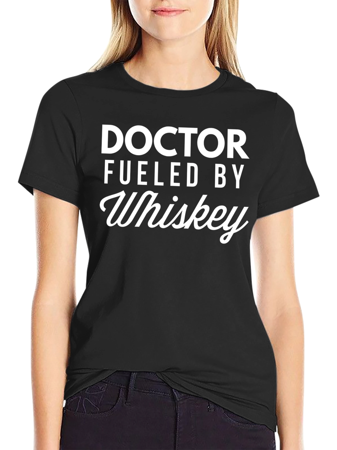 Black Doctor Fueled by Whiskey T-Shirt view 2
