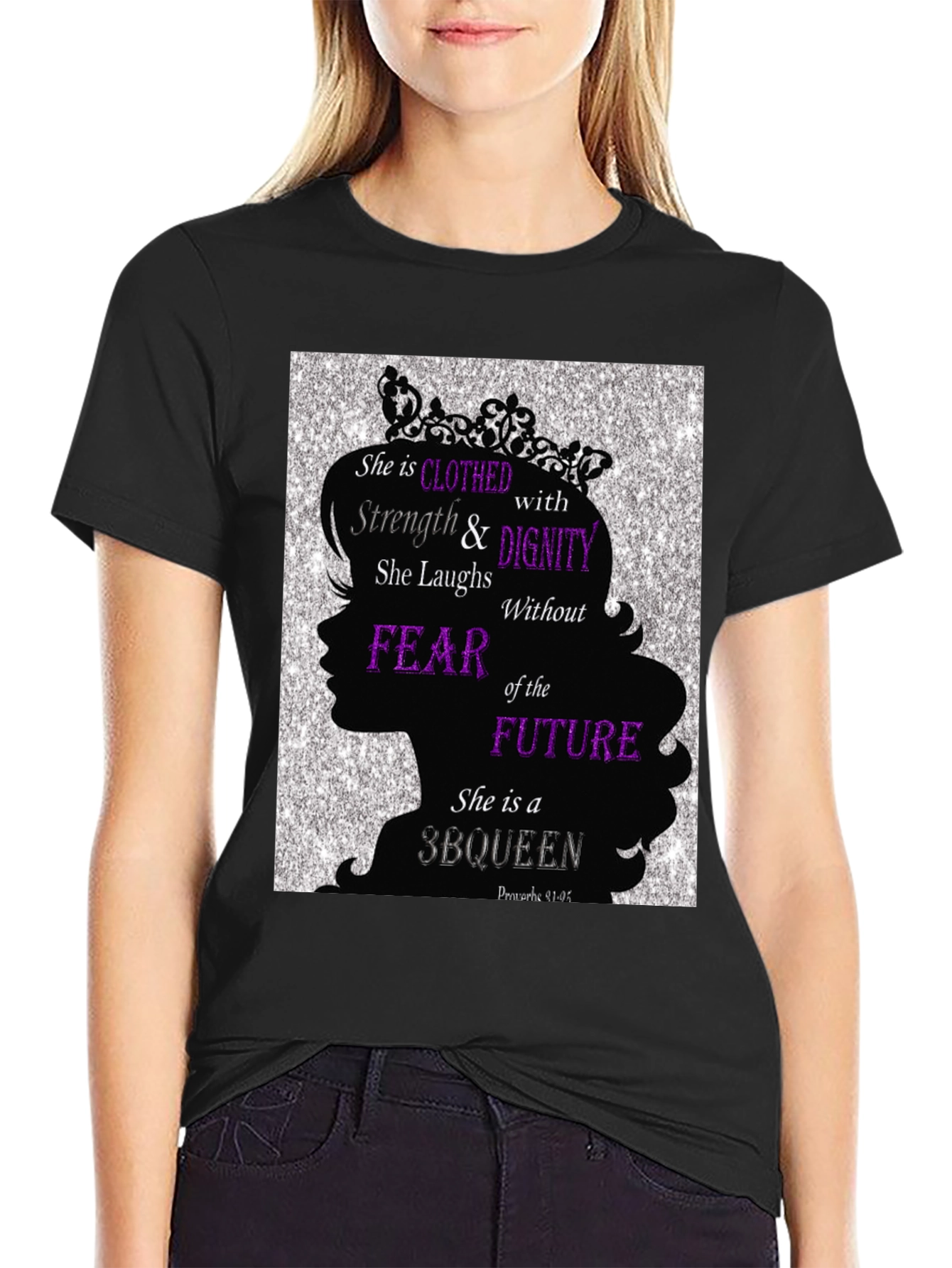 Black Empowered Woman T-Shirt: Strength & Dignity view 2