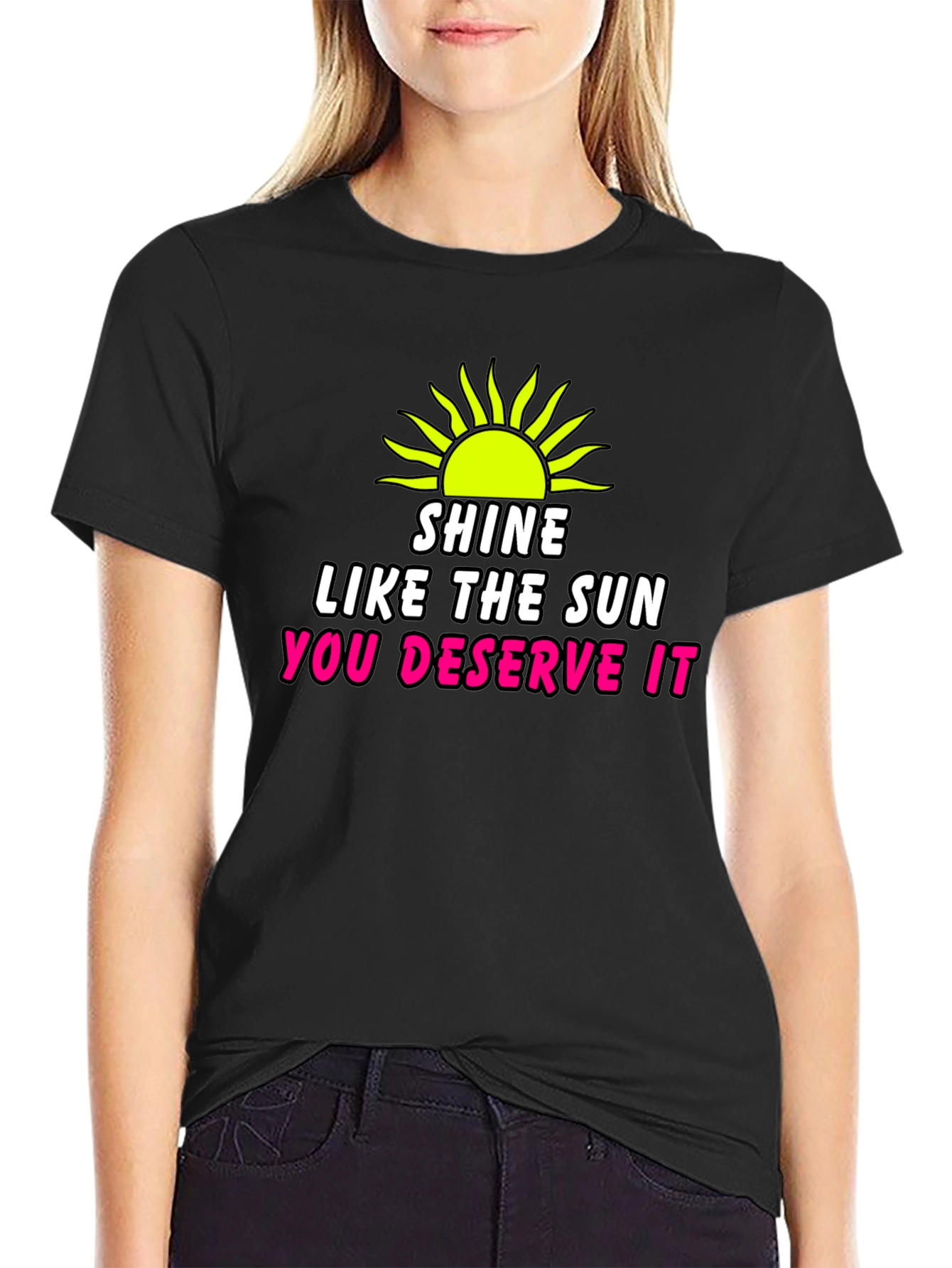 Black Shine Like The Sun Black Graphic Tee view 2