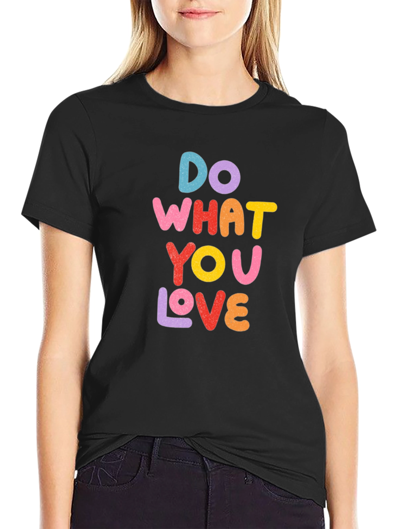 Black Do What You Love Graphic Tee - Black Unisex T-Shirt view 2