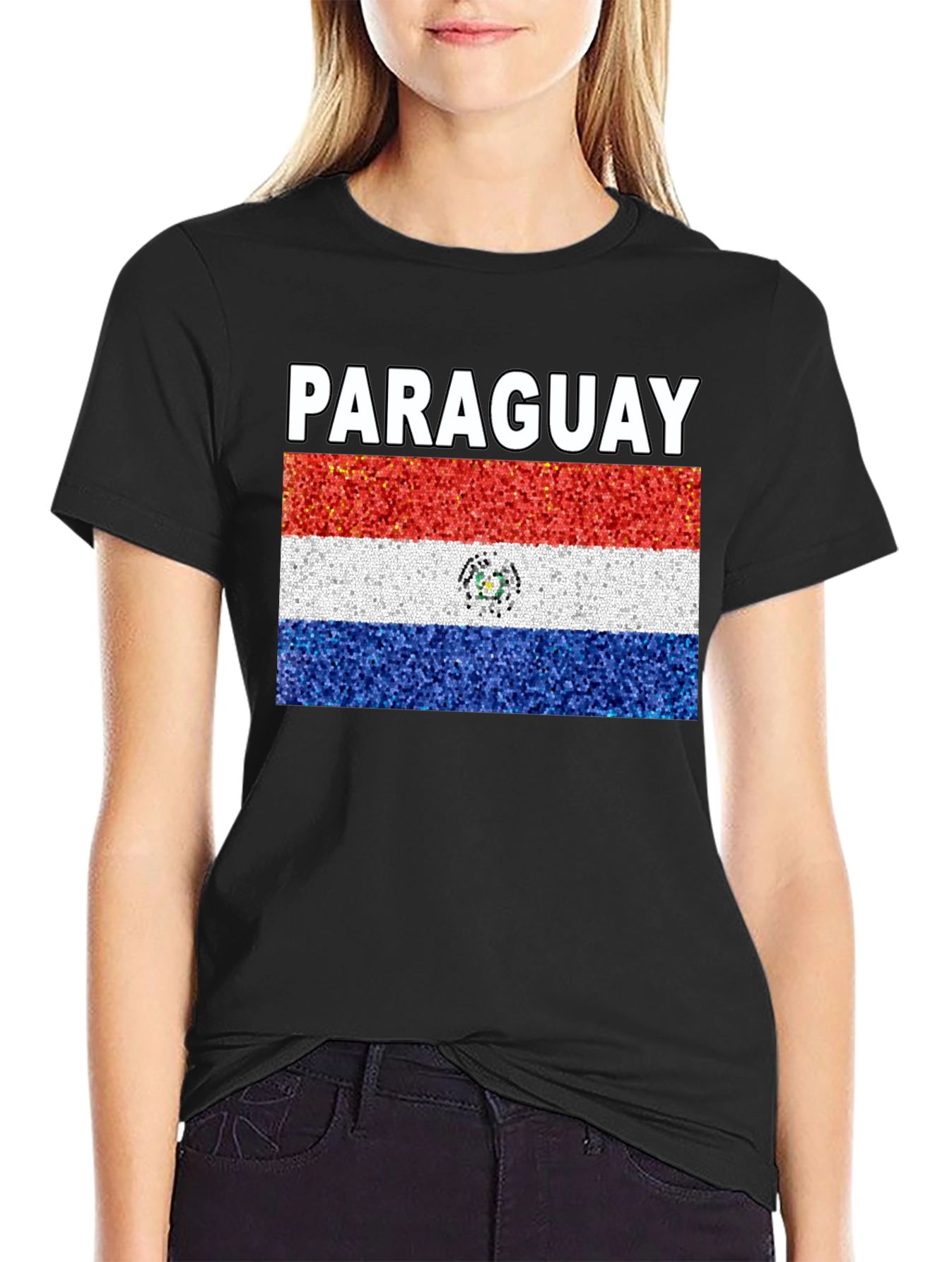 Black Paraguay Flag T-Shirt - Patriotic Design view 2
