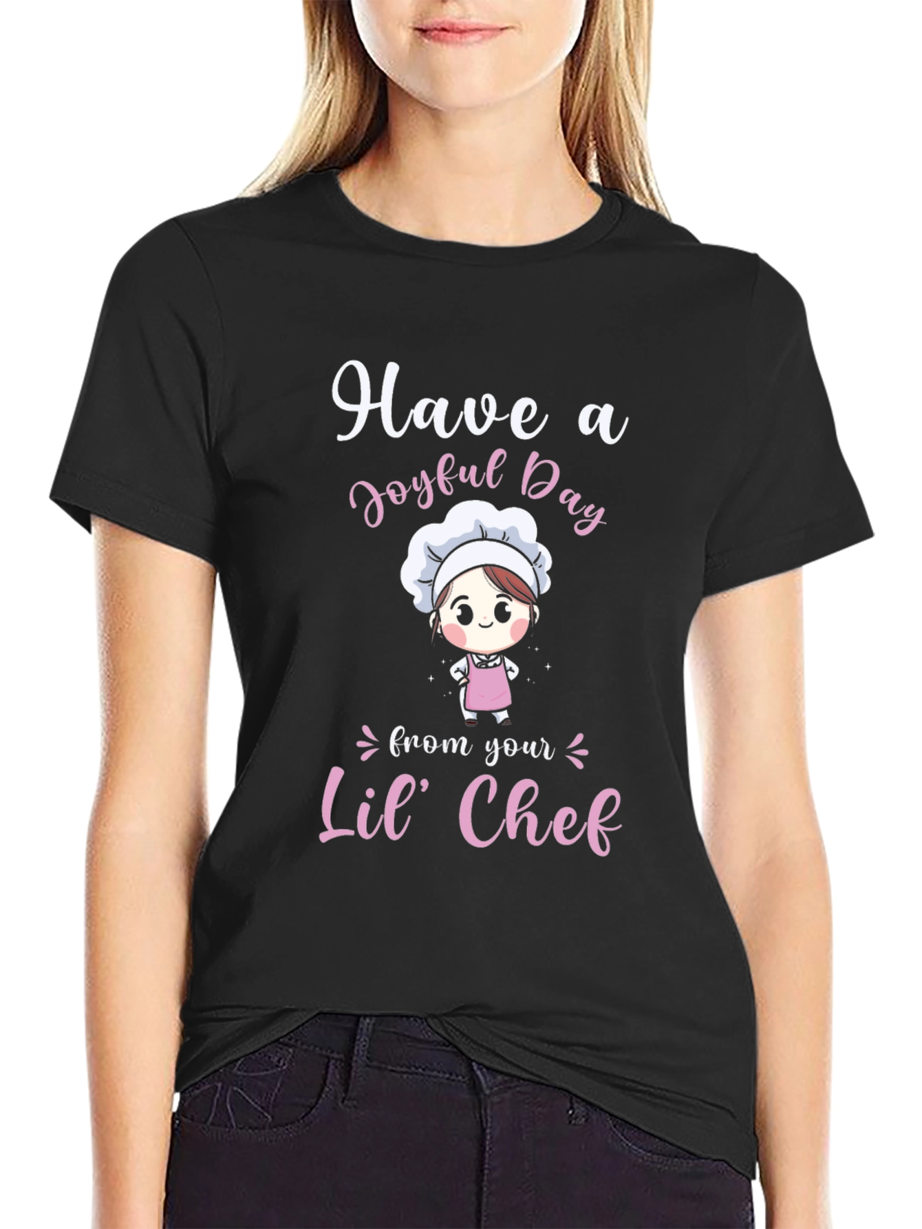 Black Have a Joyful Day Lil' Chef T-Shirt view 2