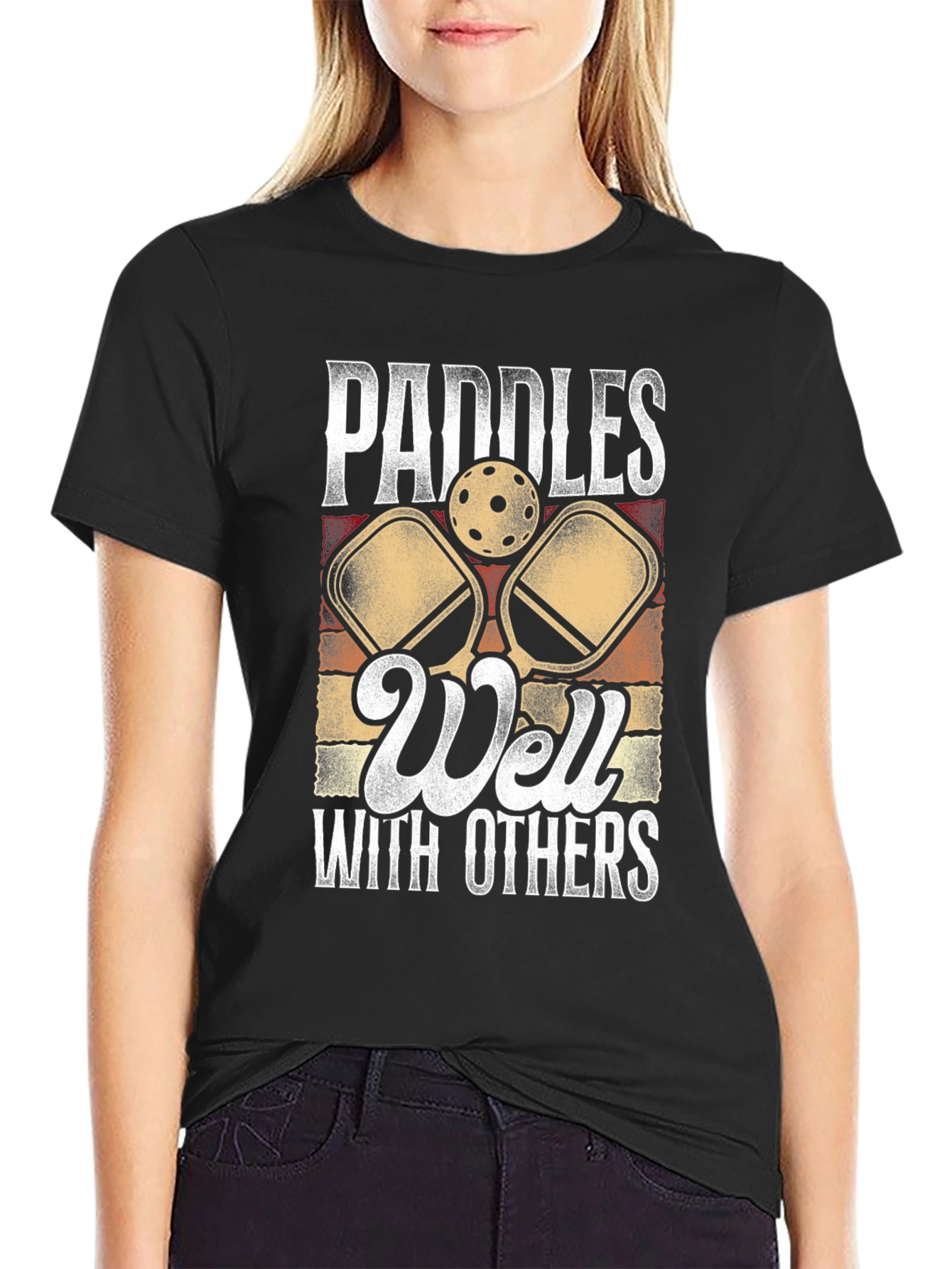 Black Paddles Well With Others T-Shirt view 2