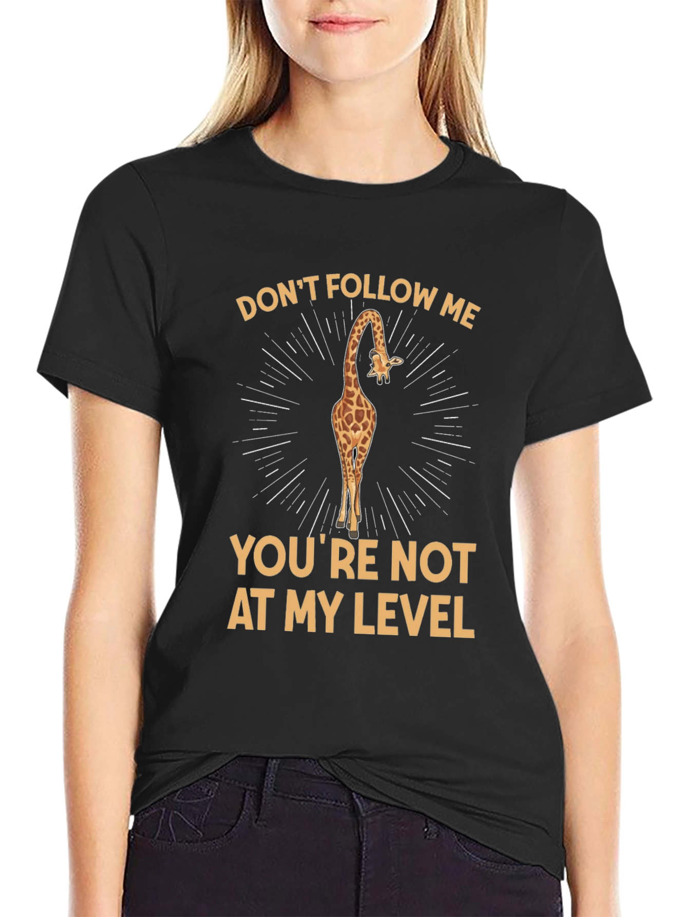 Black Giraffe T-Shirt - Don't Follow Me view 2