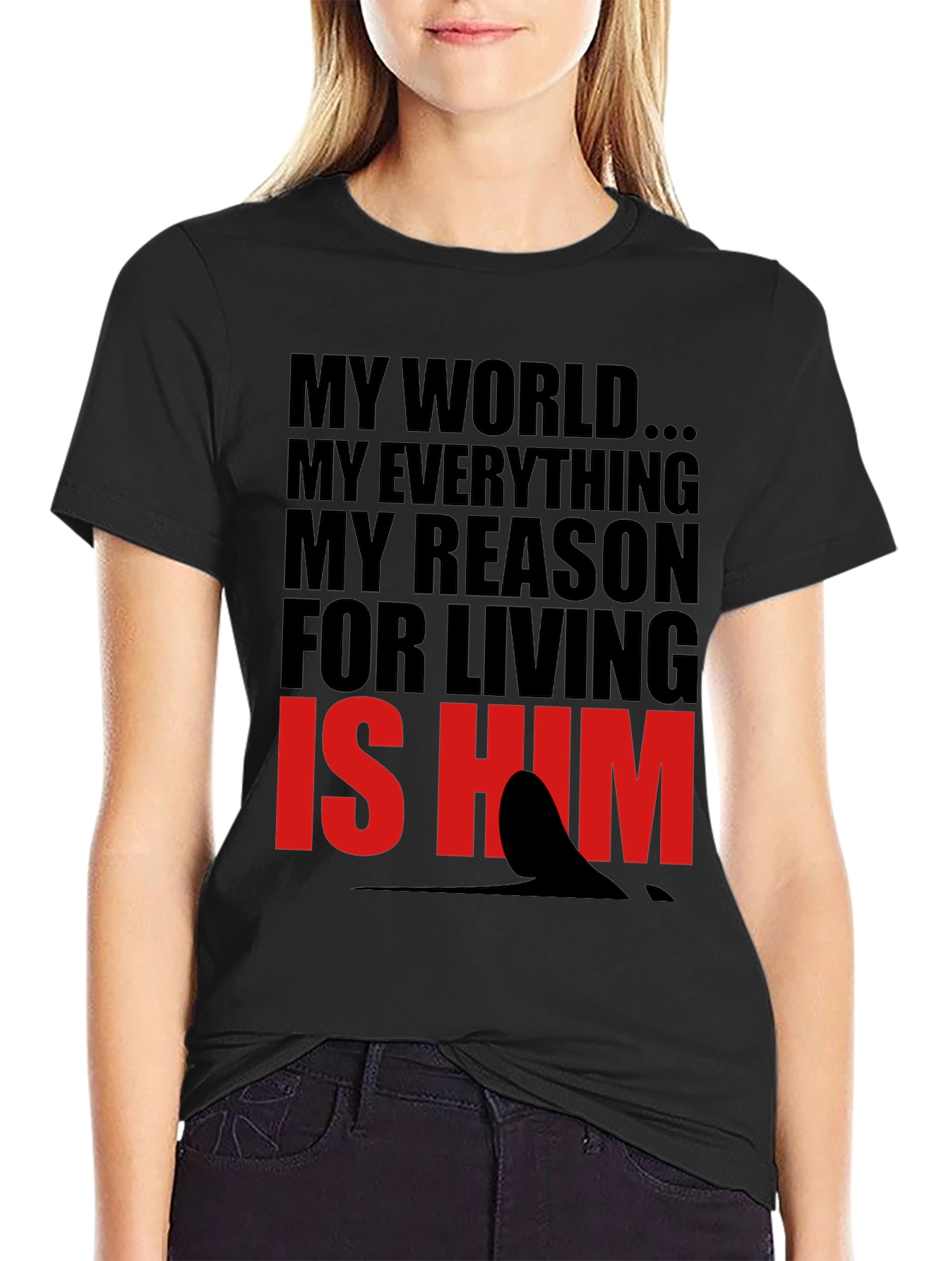 Black My World Is Him Graphic Tee view 2