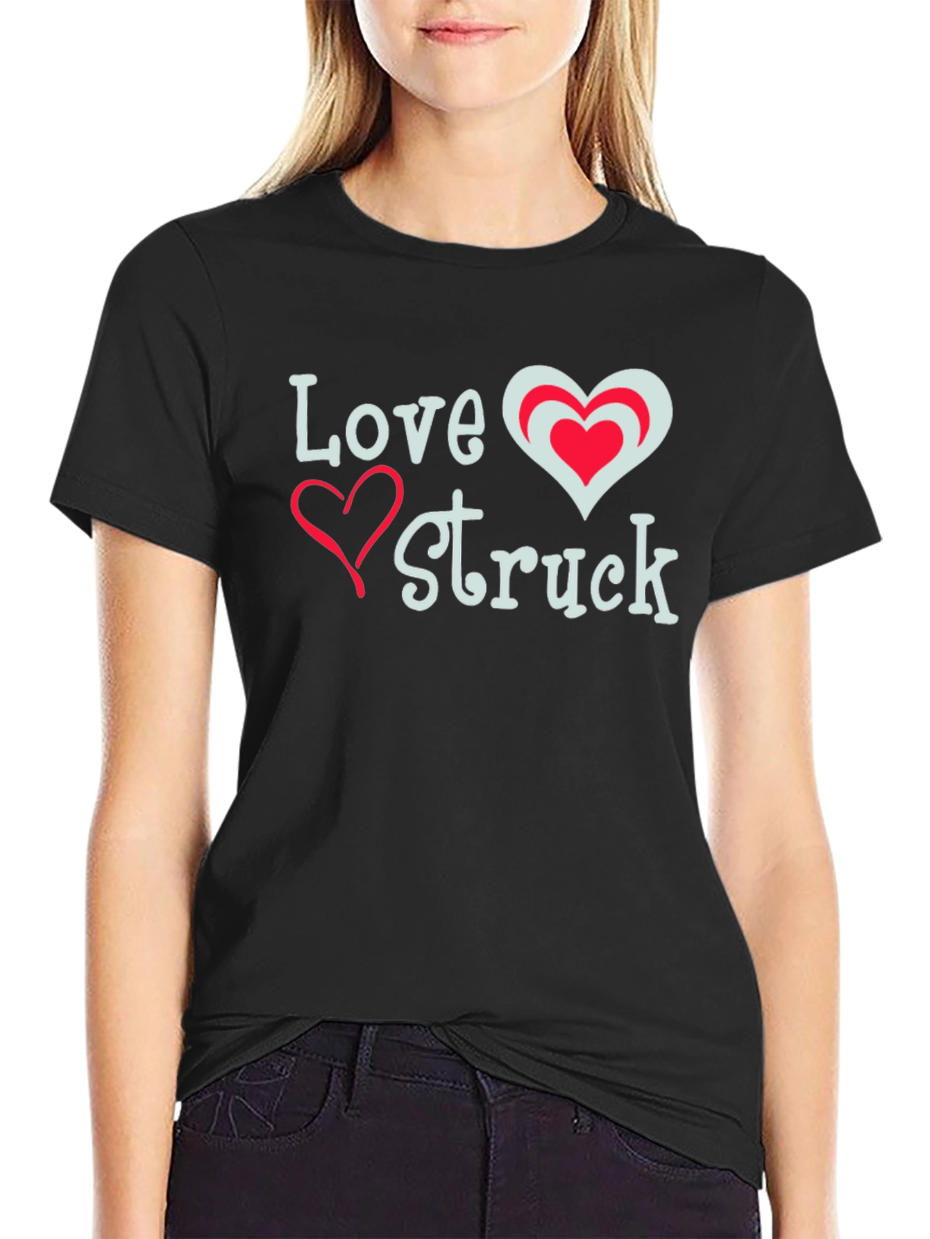 Black Love Struck Graphic Tee - Valentine's Day Shirt view 2