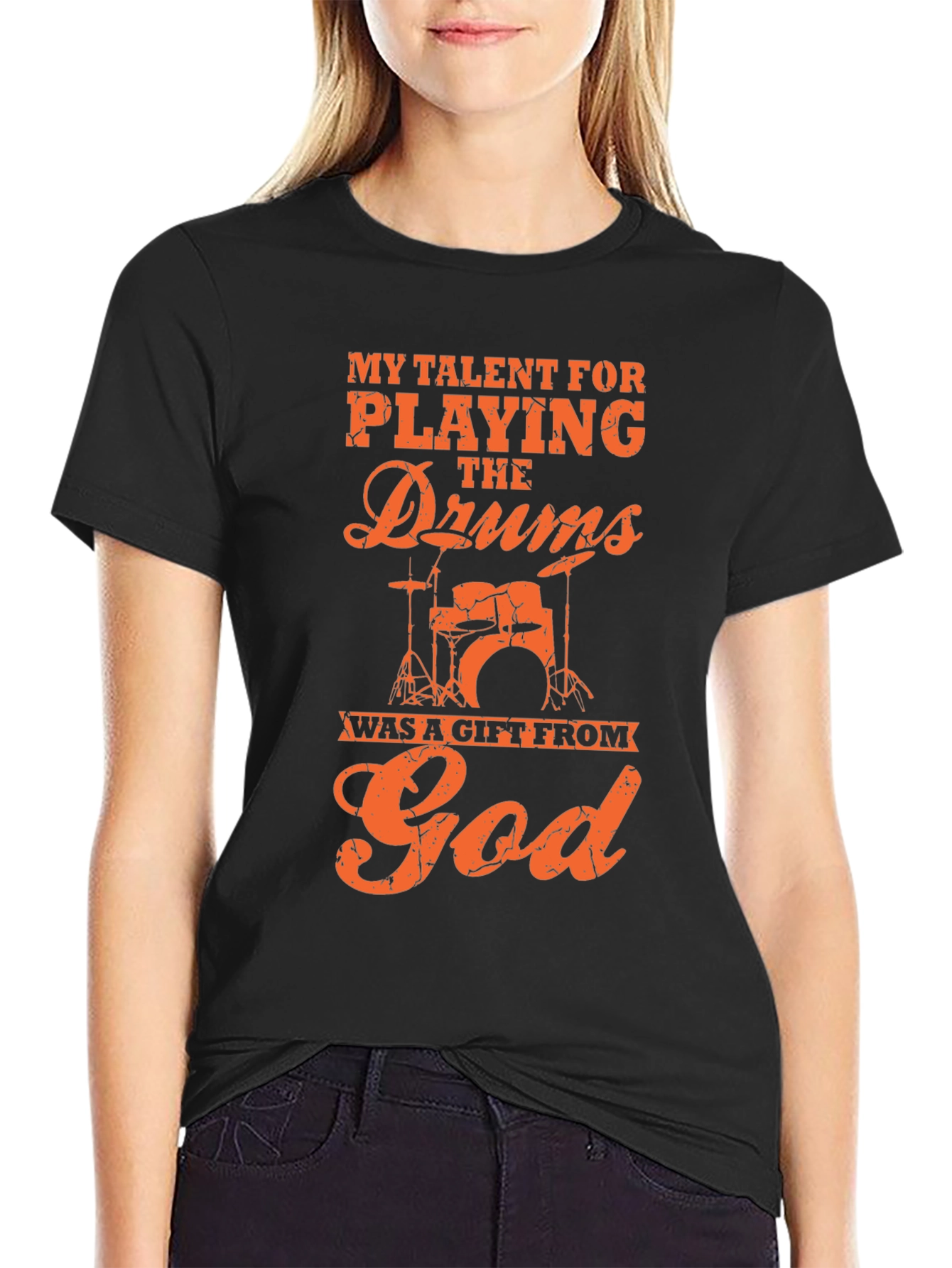 Black Drummer God Gift Tee view 2