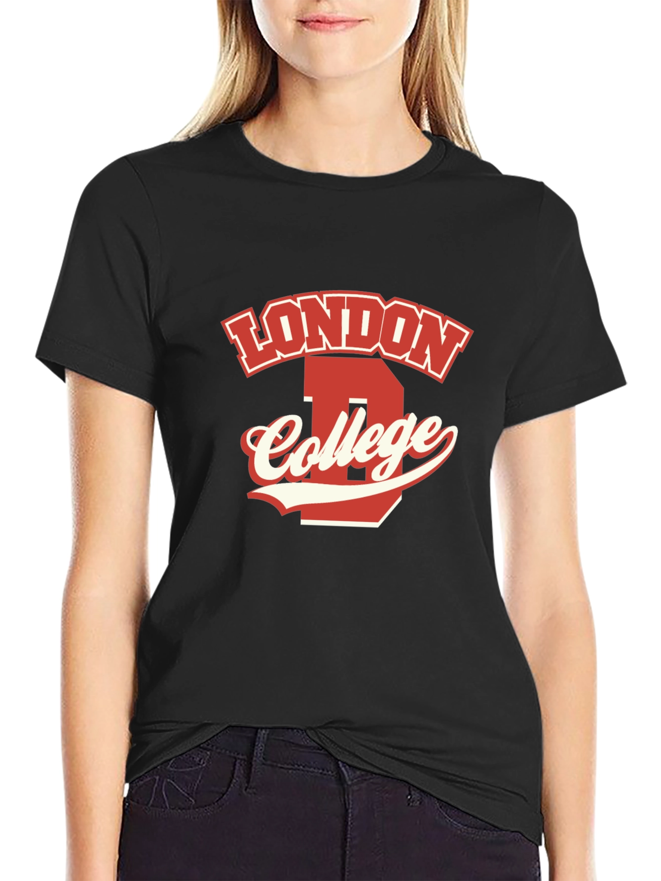 Black London College Graphic T-Shirt view 2
