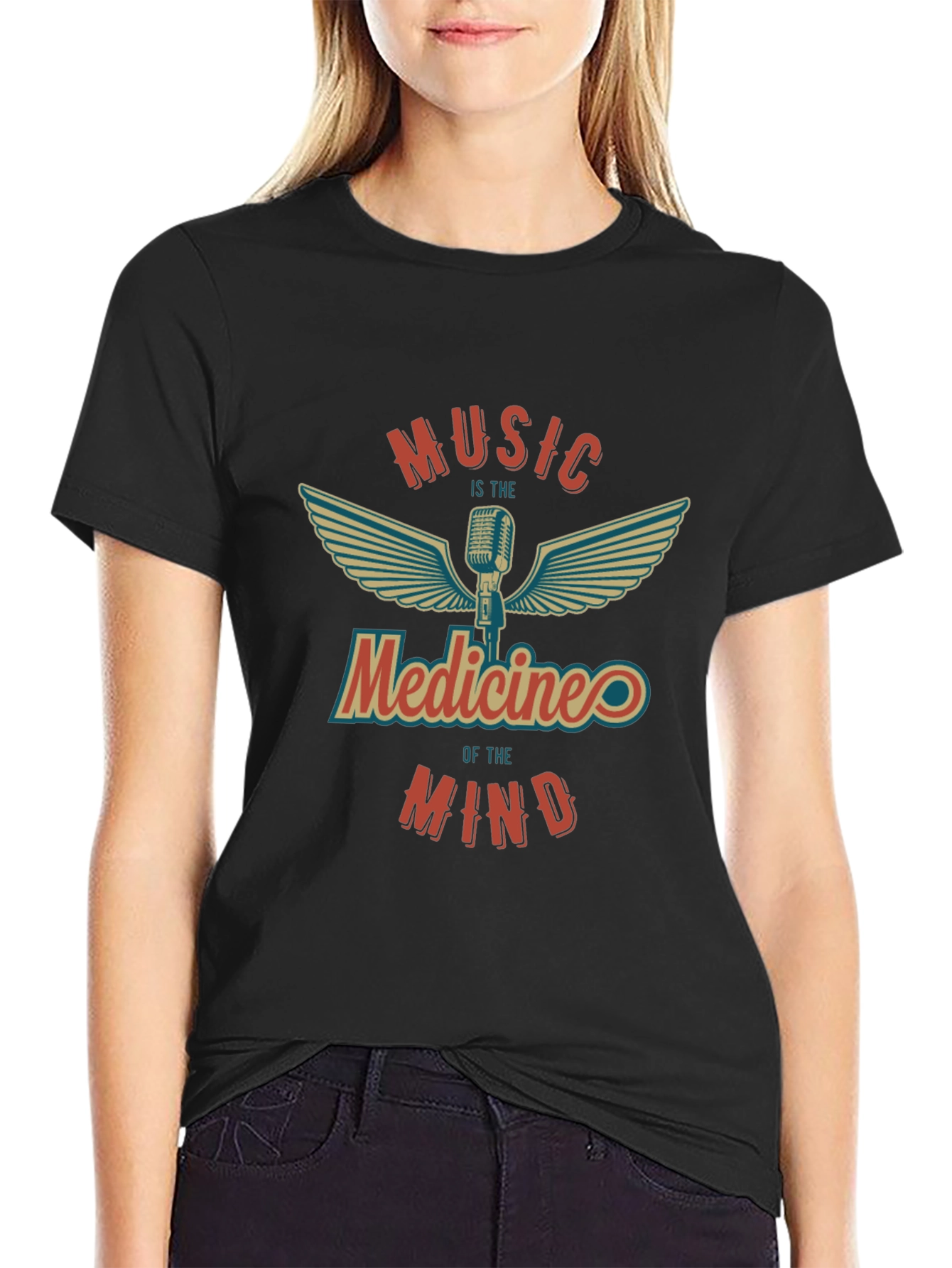 Black Music is Medicine T-Shirt - Vintage Style view 2