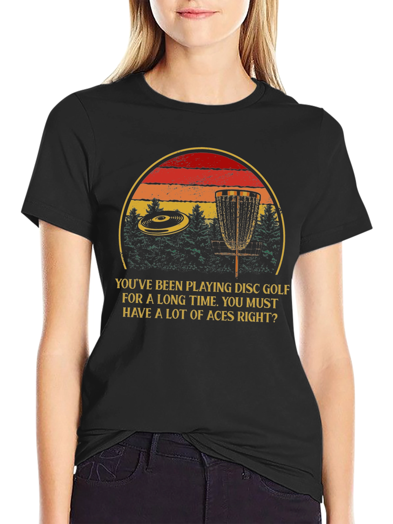Disc Golf Aces T-Shirt - Retro Sunset Design - 2