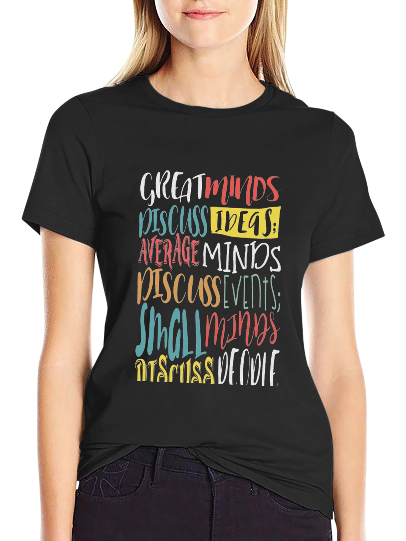 Black Great Minds Discuss Ideas Graphic Tee view 2
