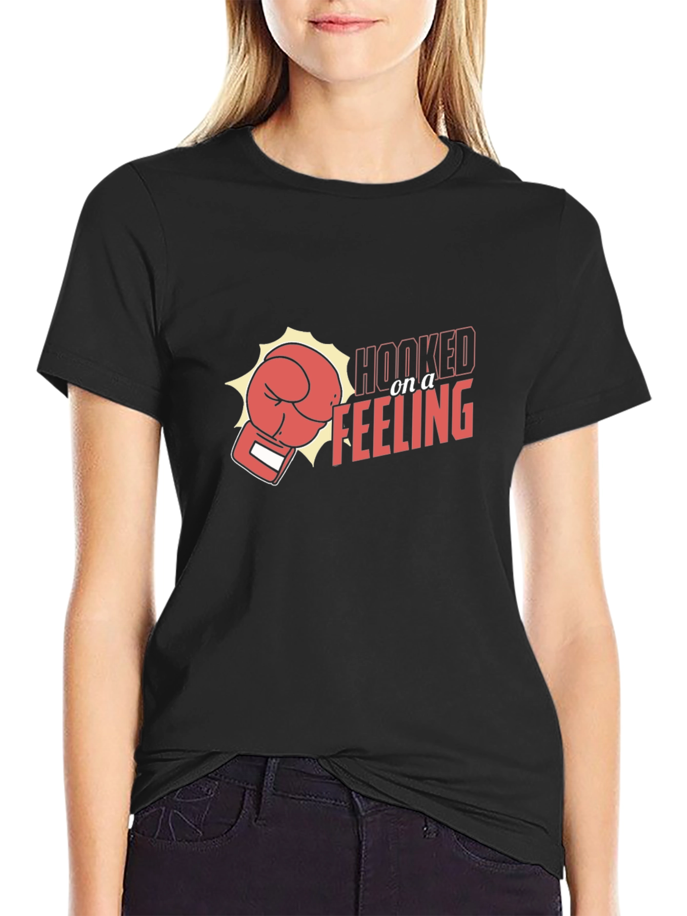 Black Hooked On a Feeling Boxing Glove Graphic Tee view 2