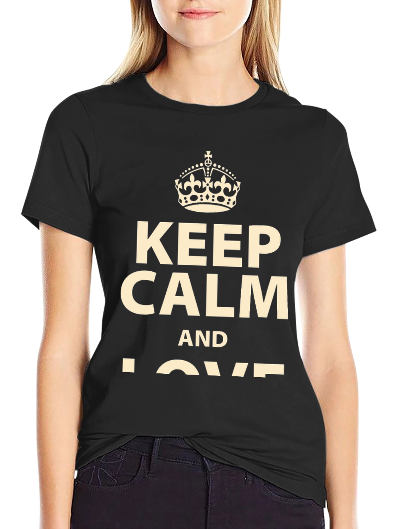 Black Keep Calm T-Shirt - Stylish Graphic Tee view 2